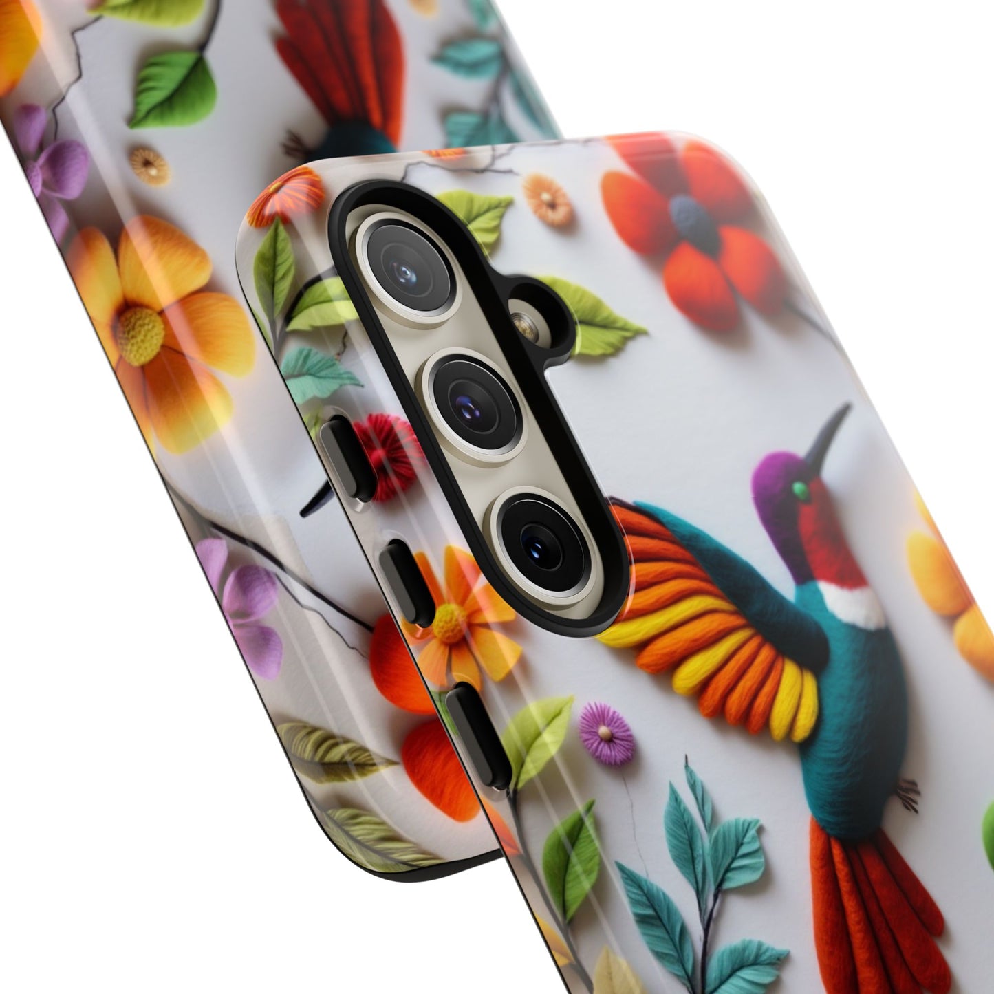 Embroidered Hummingbird with Floral Design | Nature's Elegant Stitch | iPhone 16 Pro