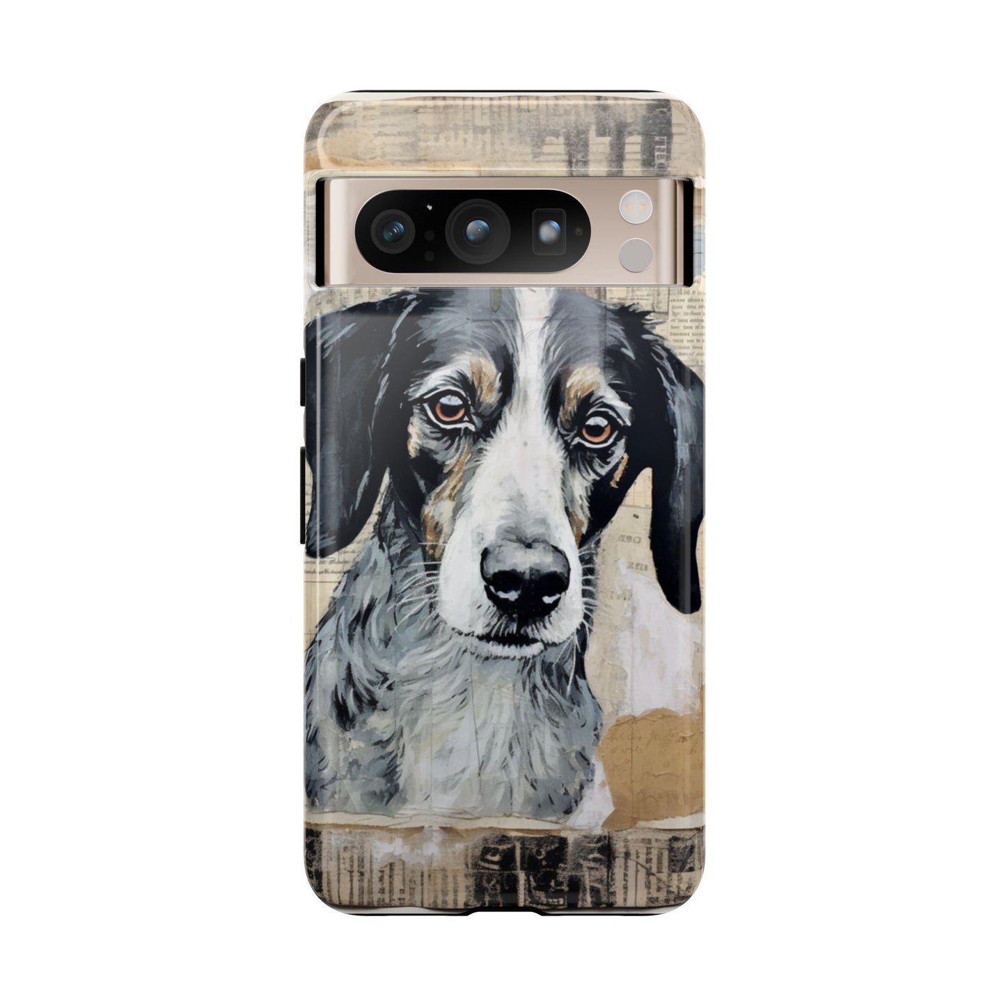Rustic Dog Portrait – Vintage Collage Style
