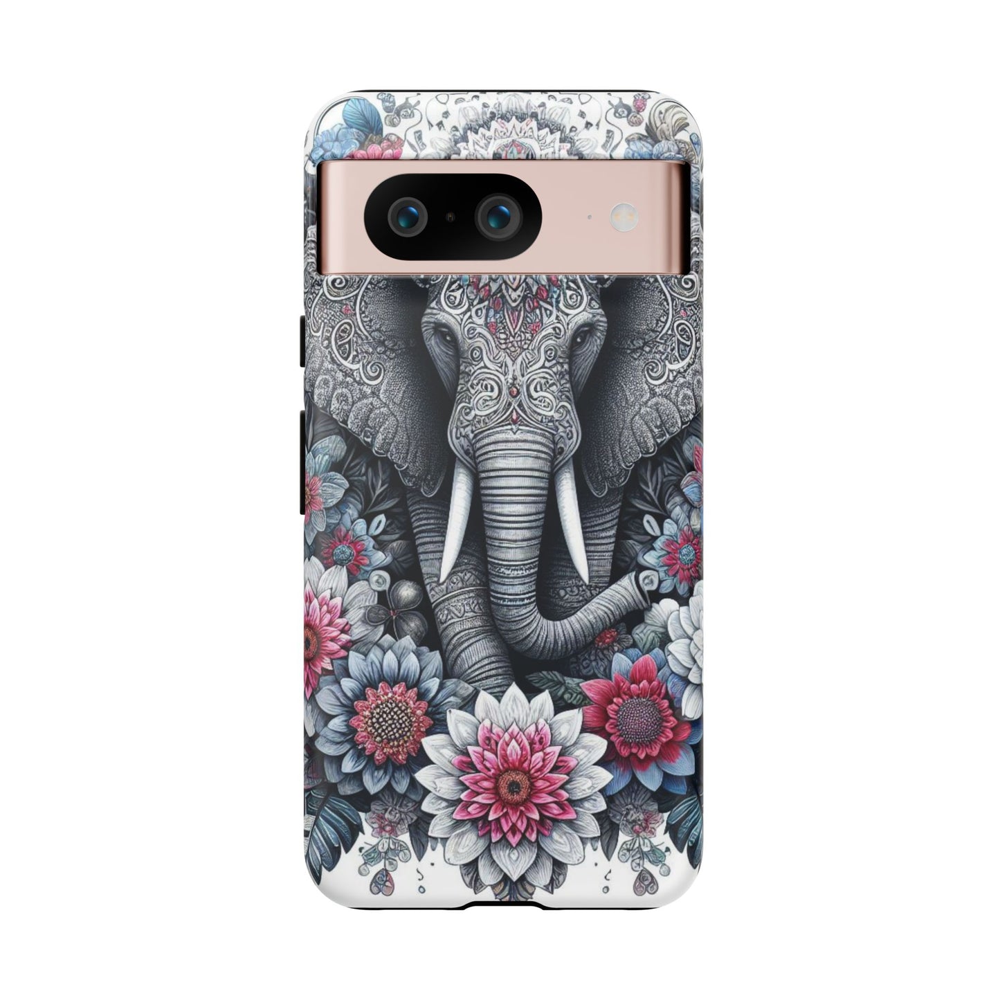Regal Mandala Elephant Mobile Cover – Ornate Floral Art