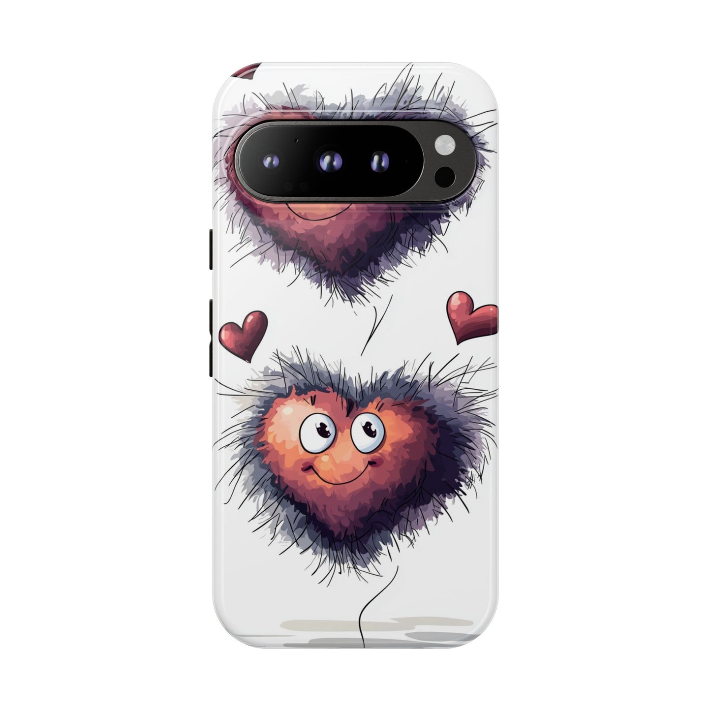 Fuzzy Love Hearts - Cute Anime Phone Case for iPhone, Samsung, Google Pixel