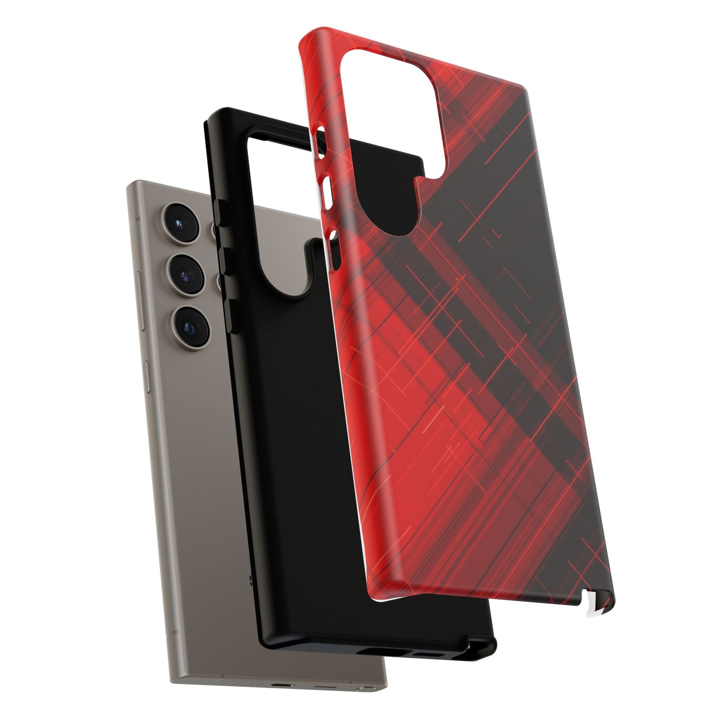 Abstract Red and Black Geometric Pattern