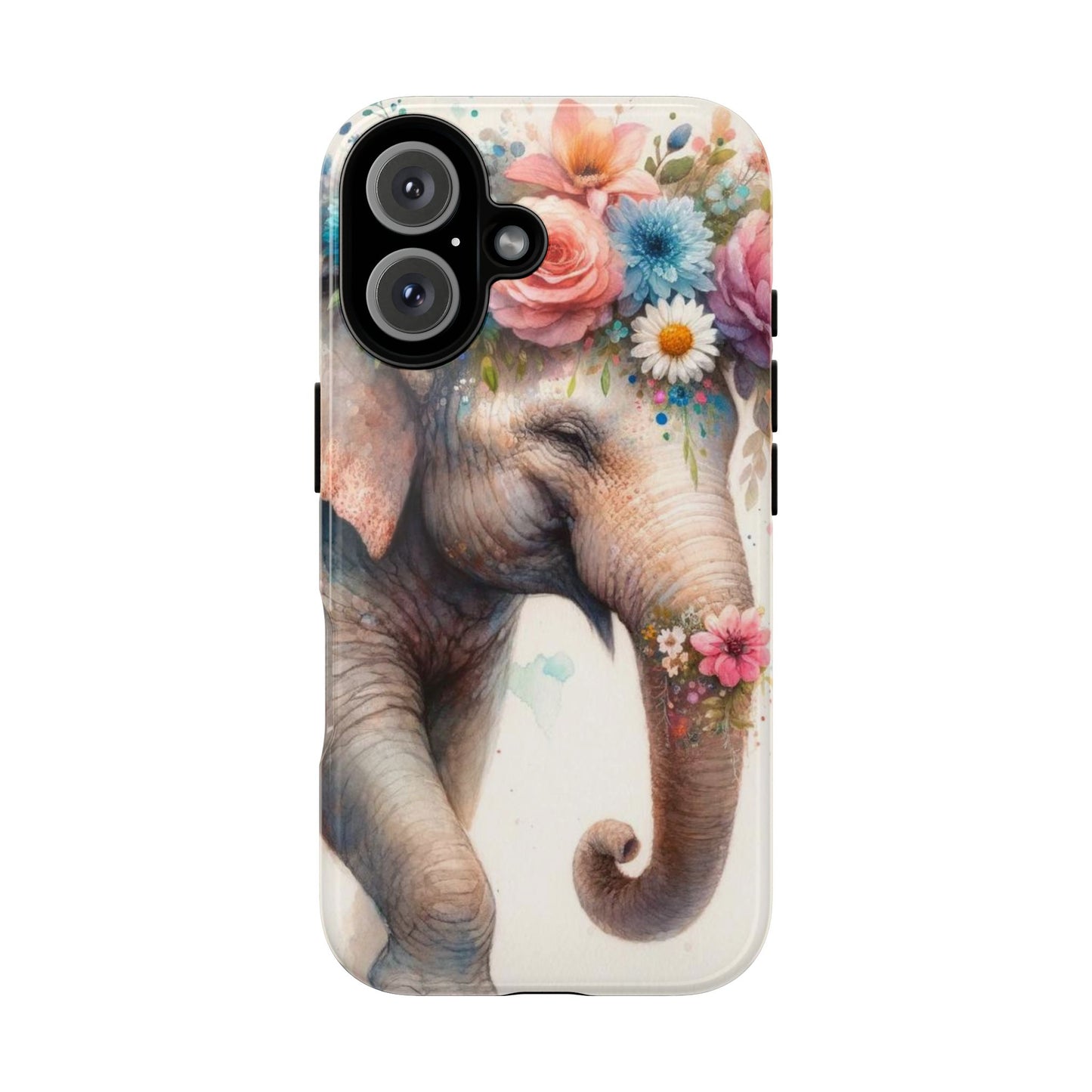 Joyful Floral Elephant Mobile Cover – Whimsical Watercolor Art