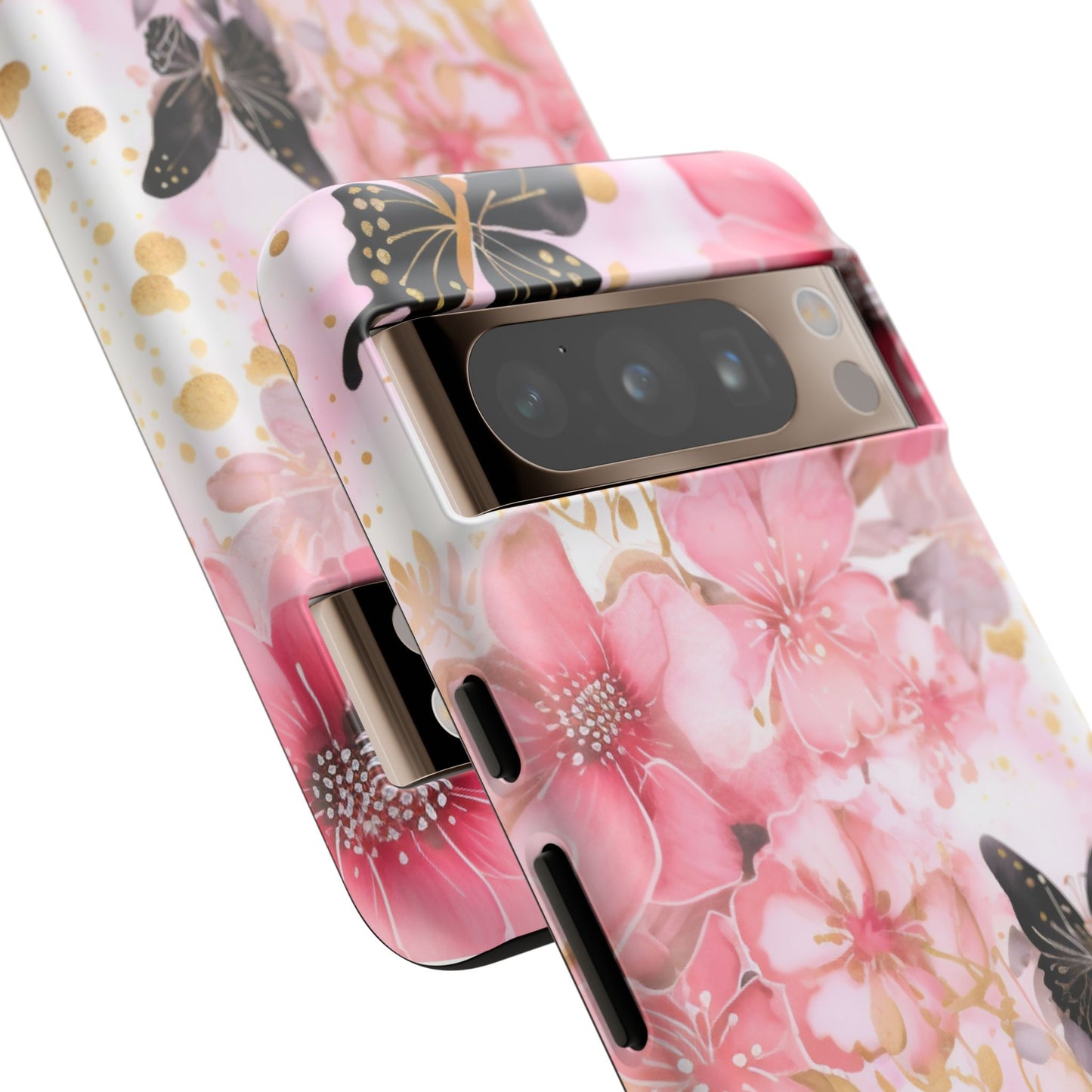 Pink Blossom & Gold Butterfly Mobile Case