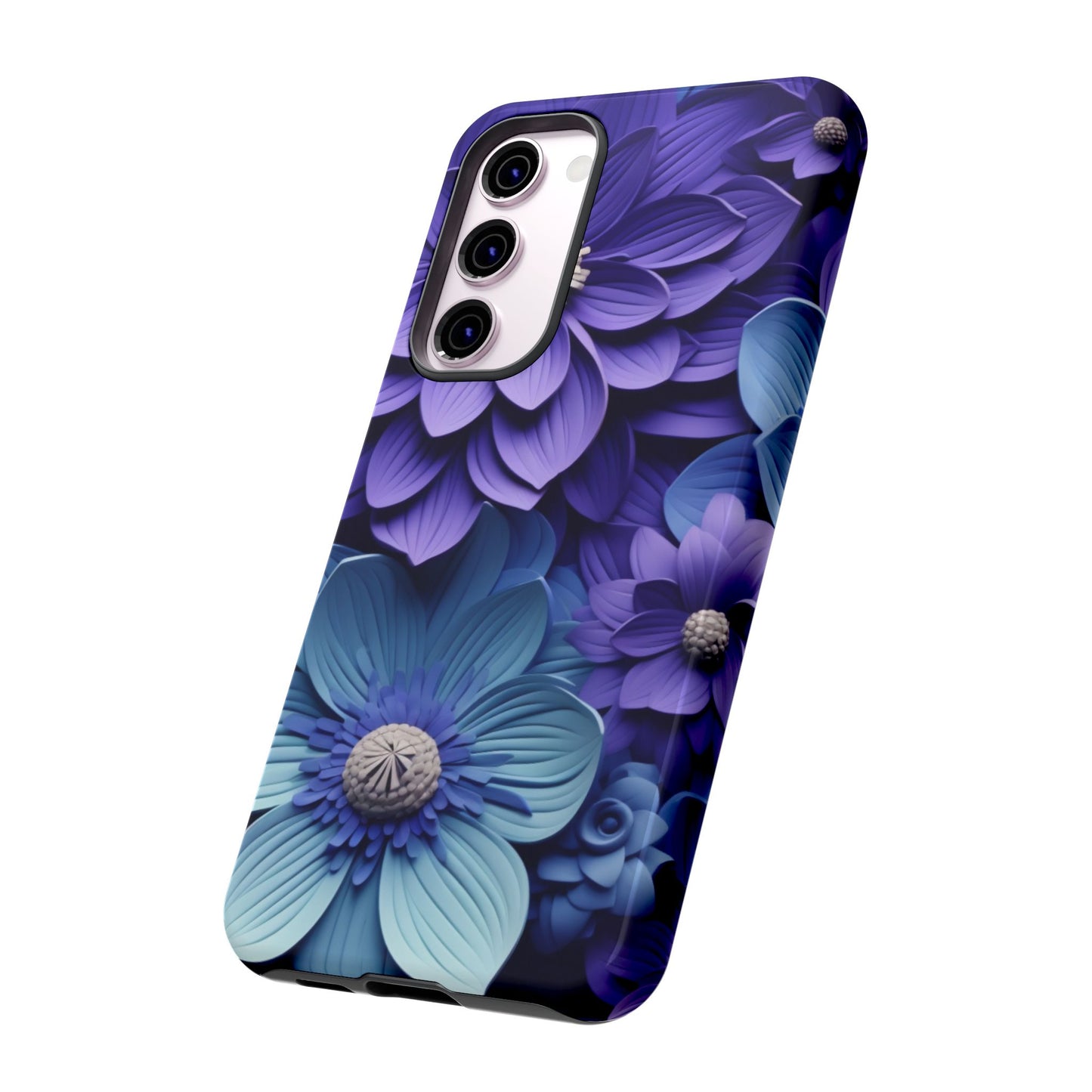 Royal Blue Floral Phone Case – Elegant & Luxurious Design