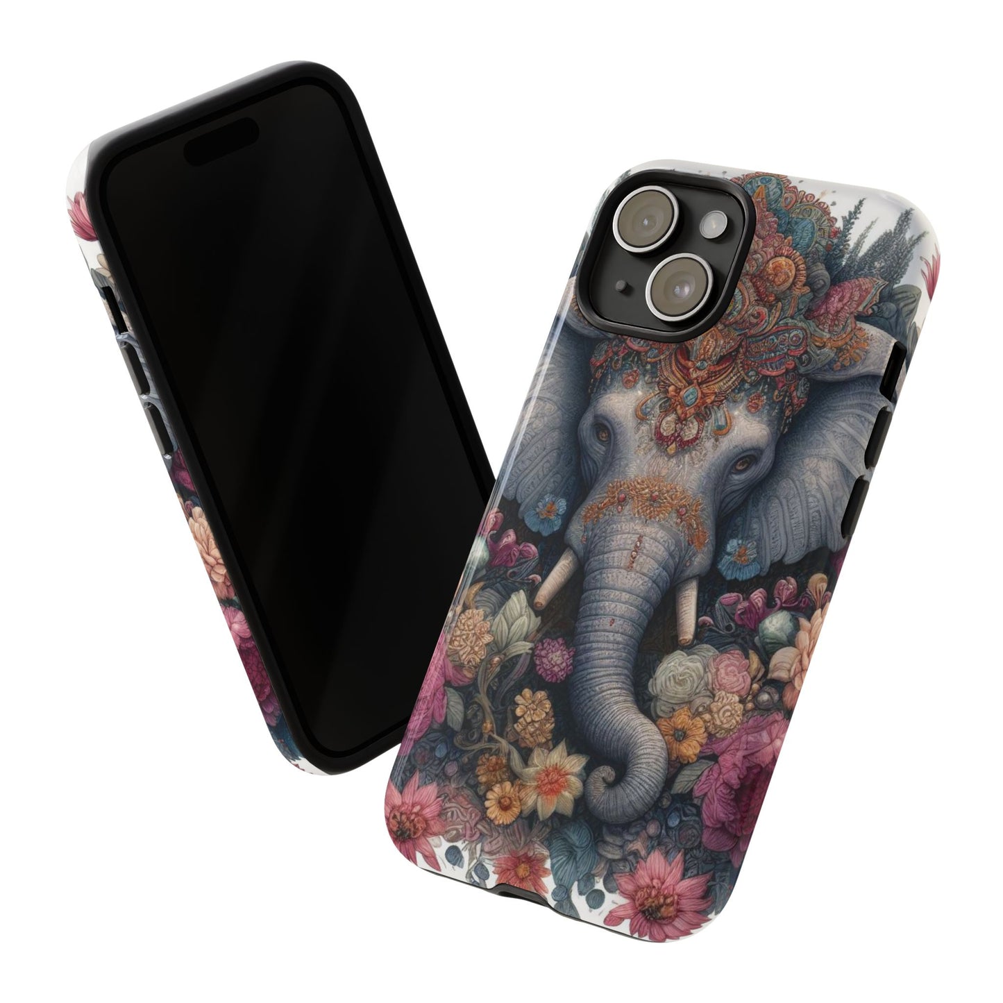Regal Ornate Elephant Mobile Cover – Majestic Bohemian Art