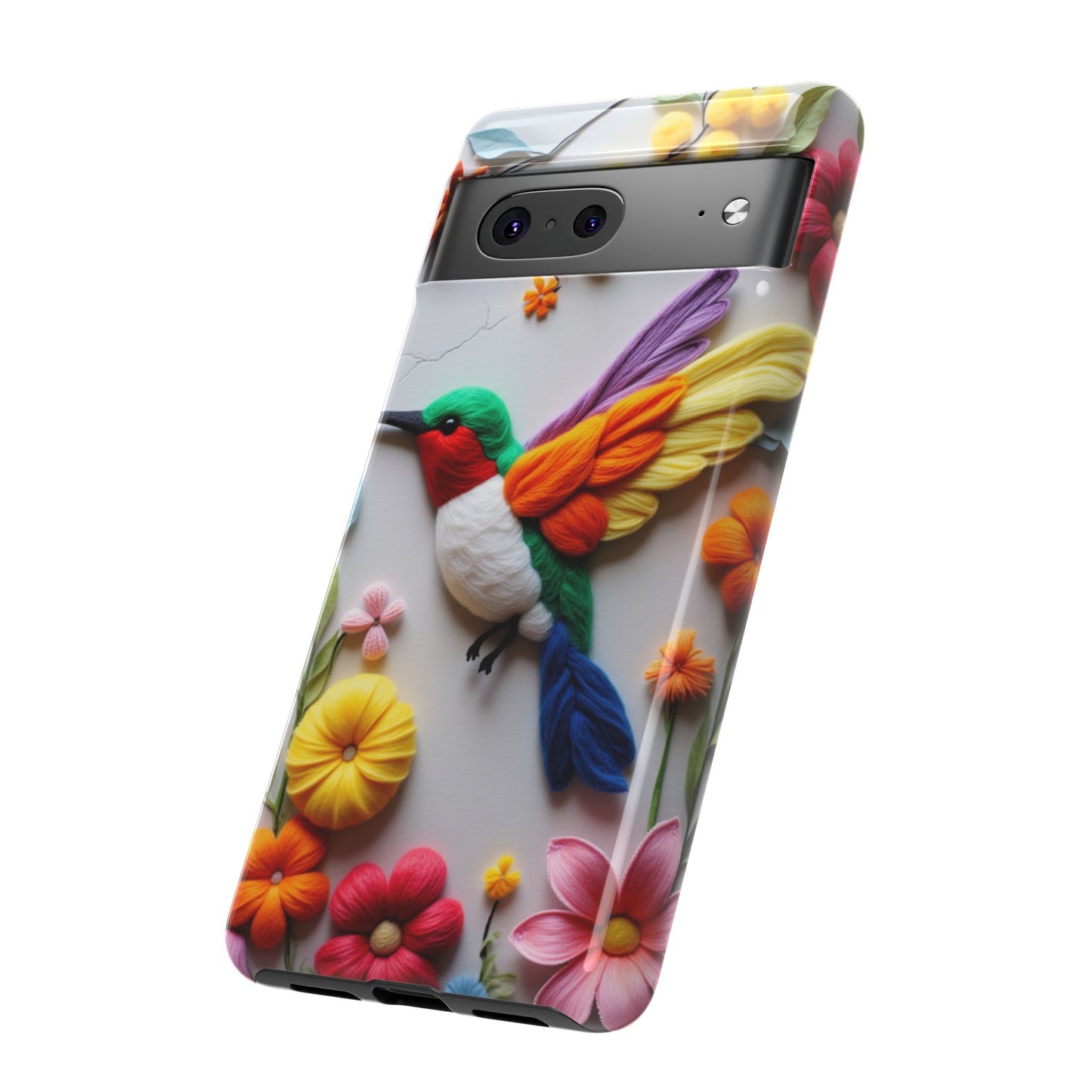 Elegant Hummingbird with Floral Mosaic Design | Nature's Artistic Vibes | iPhone 16 Pro