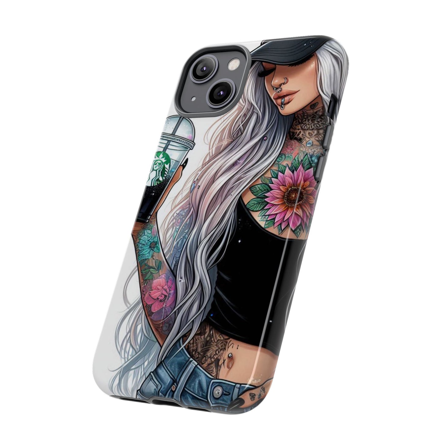 Tattooed Coffee Queen – Edgy Urban Aesthetic Mobile Cover