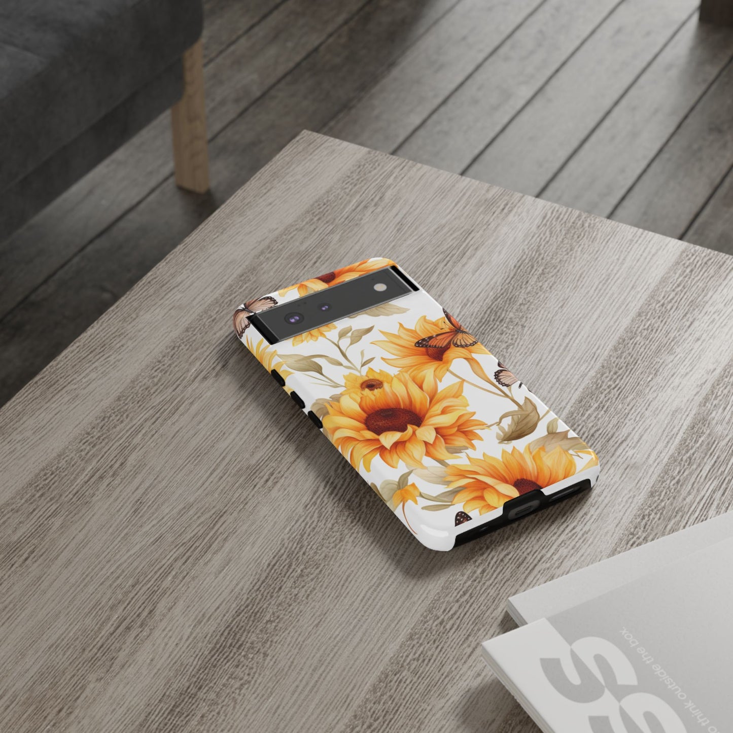 Sunflower & Butterfly Aesthetic Mobile Case – Bright & Nature-Inspired