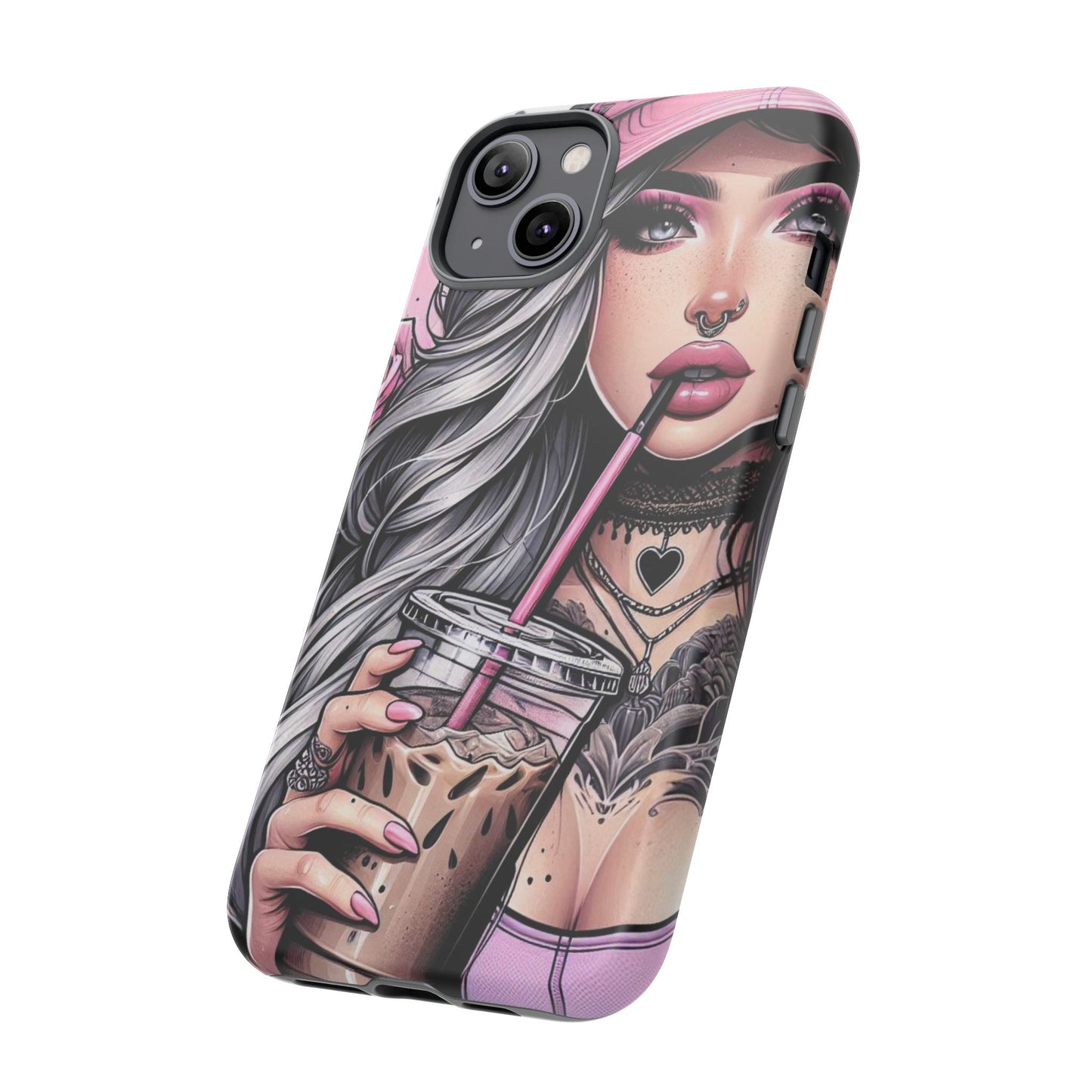 Pink Aesthetic Rebel – Iced Coffee & Inked Beauty Mobile Cover
