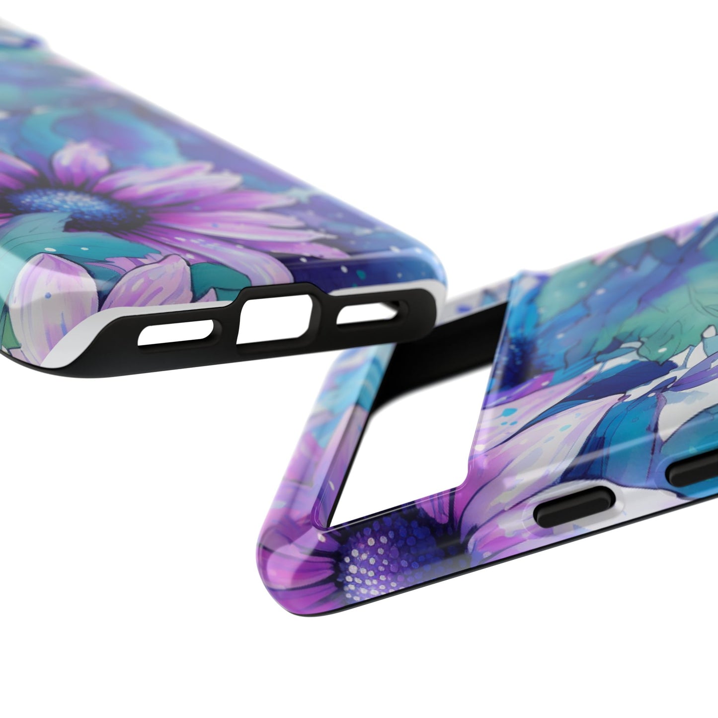 Dreamy Blue & Purple Floral Watercolor Mobile Case
