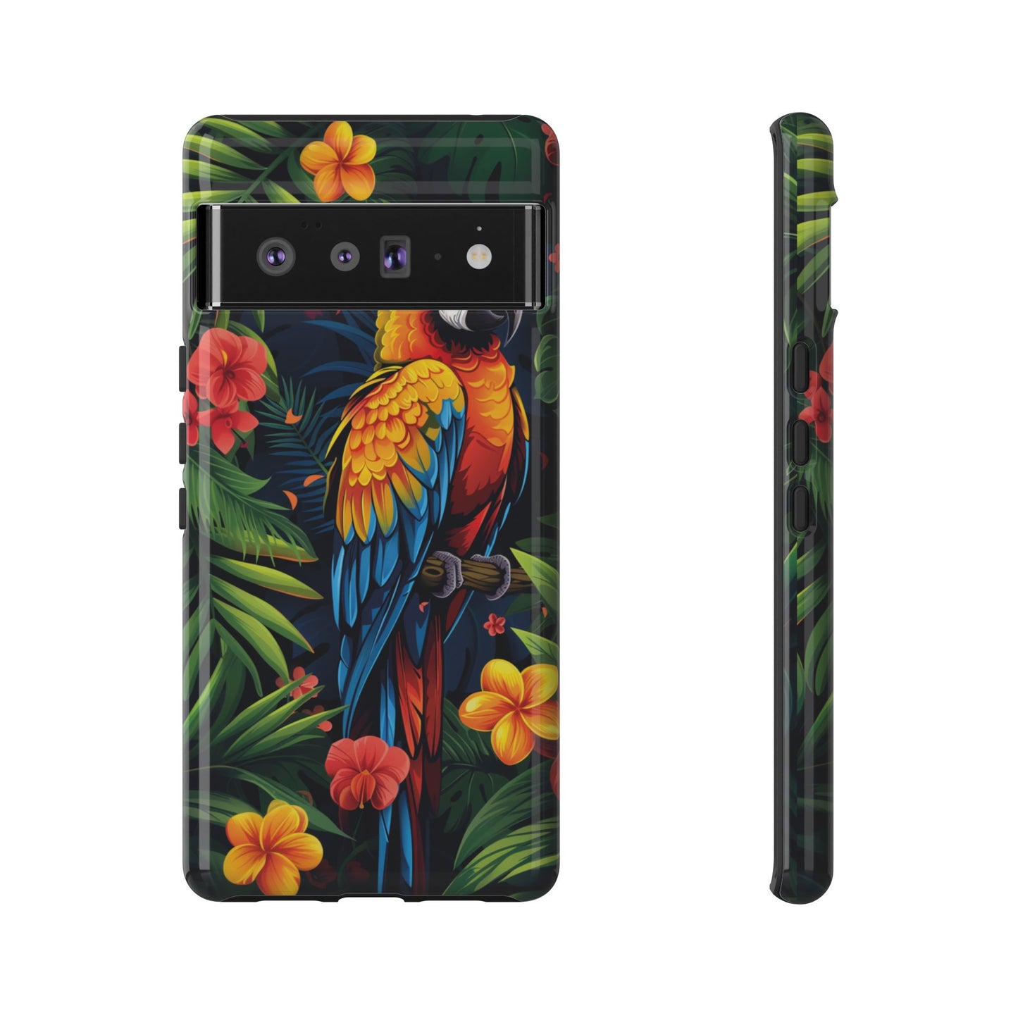Floral Parrot Phone Case β Tropical Bird Design for iPhone, Samsung & Google Pixel