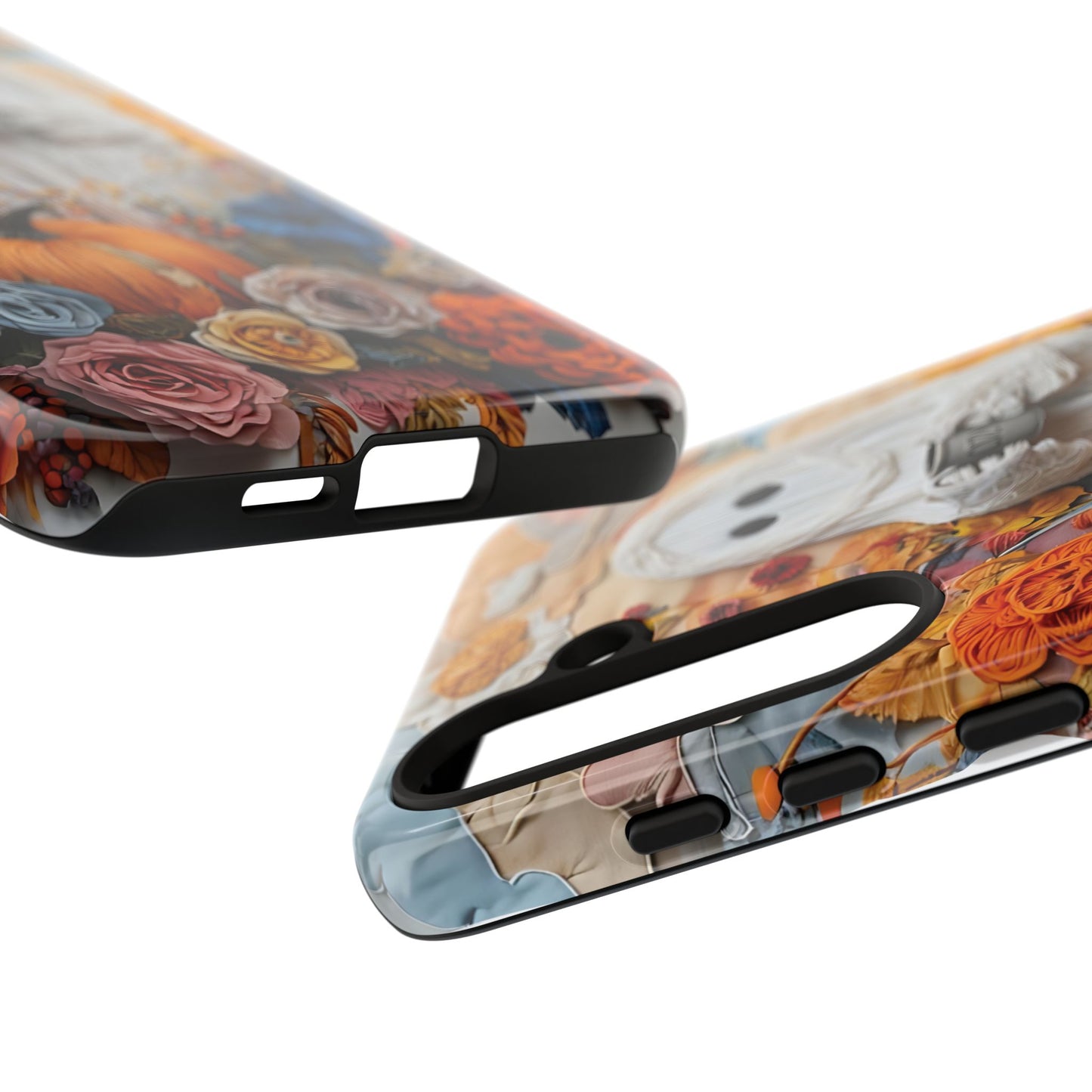 Colorful Whimsical Artwork of Ghost in Autumn Scene phone case design.