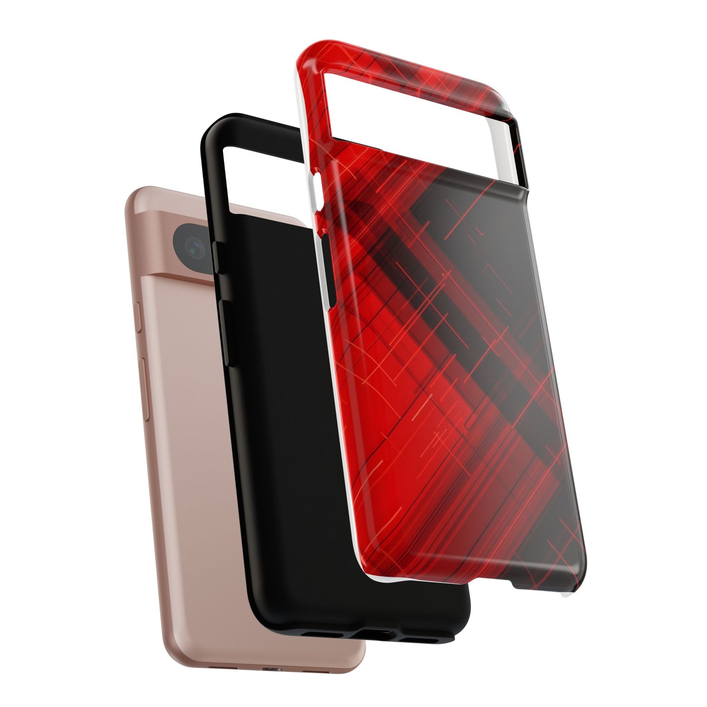 Abstract Red and Black Geometric Pattern