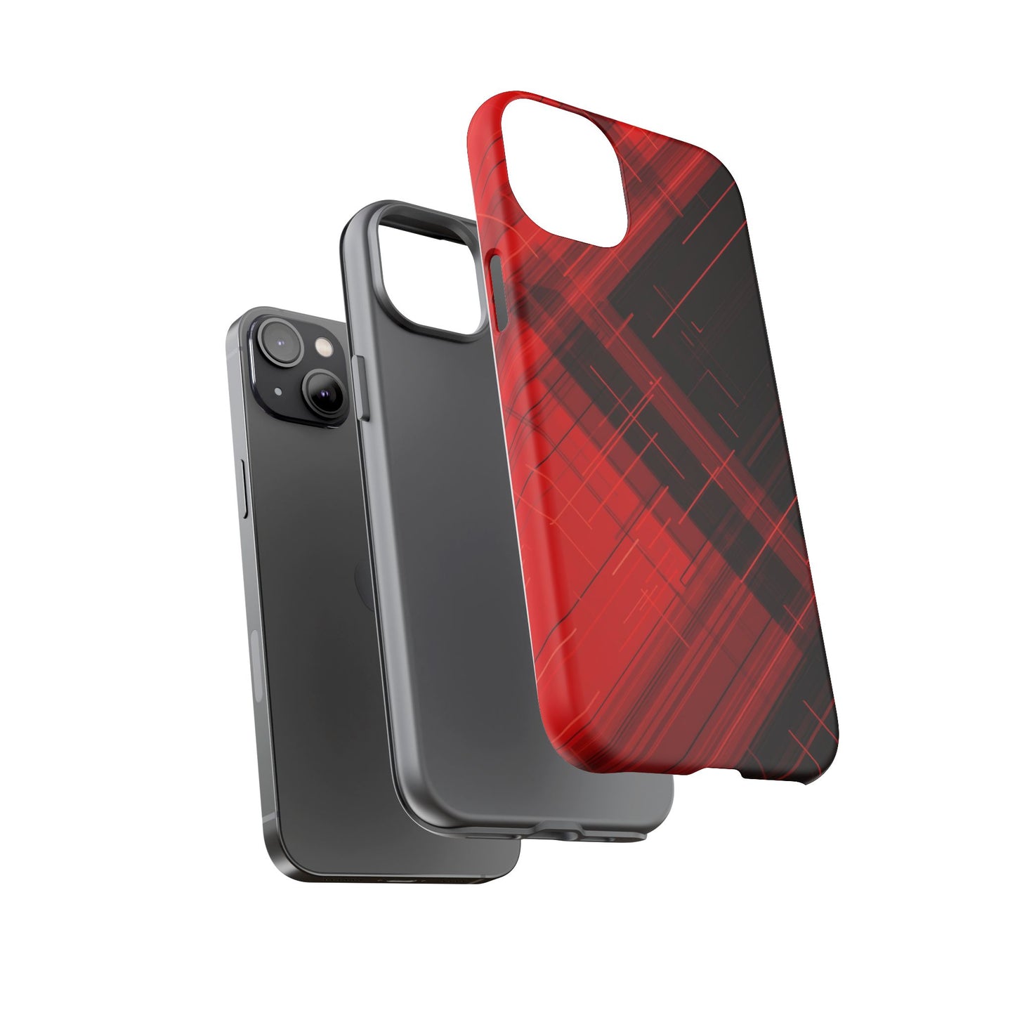 Abstract Red and Black Geometric Pattern