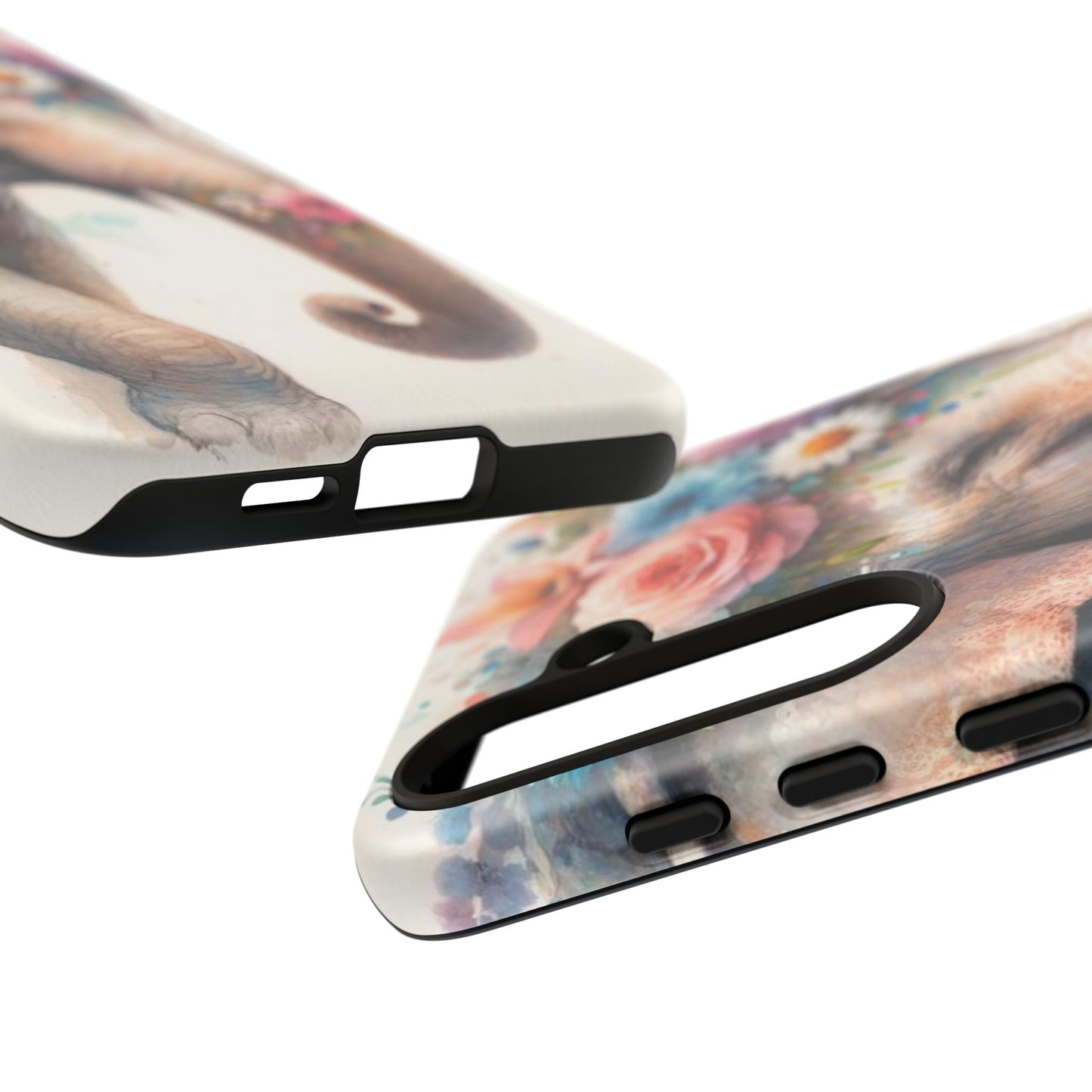 Joyful Floral Elephant Mobile Cover – Whimsical Watercolor Art
