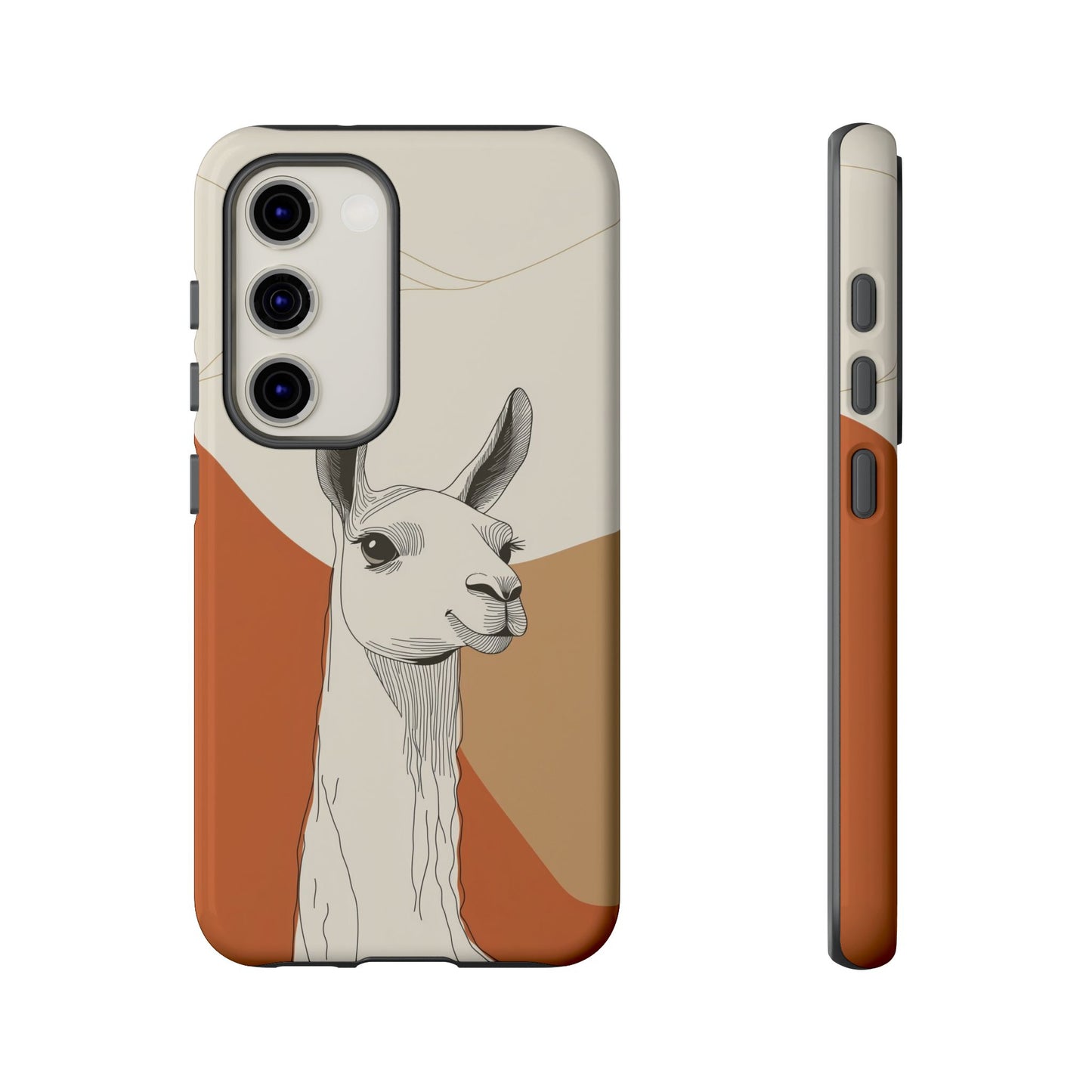 Desert Calm: Minimalist Llama Art Print Phone Case for iPhone, Samsung & Pixel