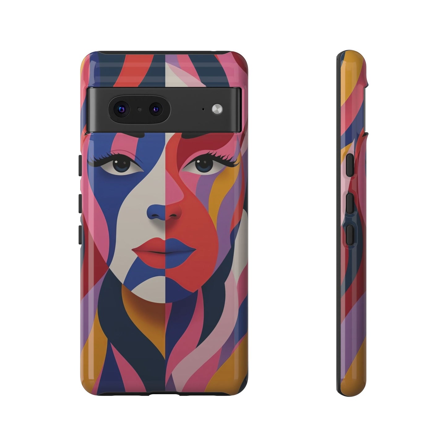 Abstract Portrait Phone Case - Vibrant Colors for iPhone, Google Pixel, and Samsung