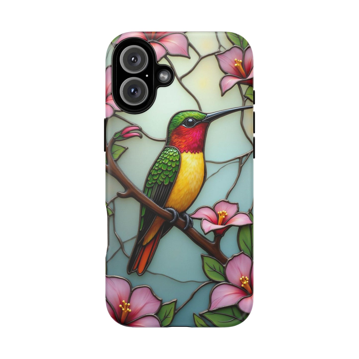 Elegant Hummingbird with Floral Mosaic | Artistic Nature Design