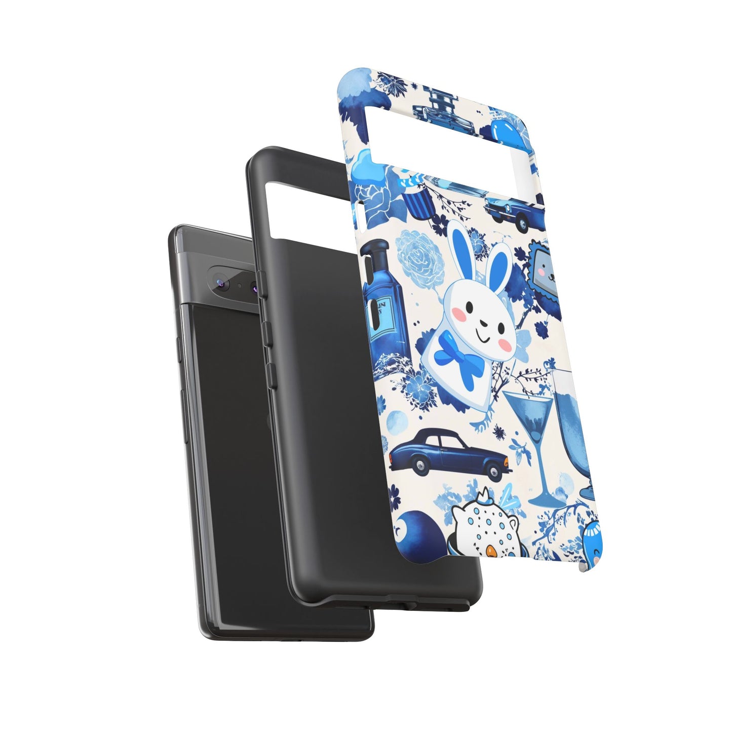 Blue Bunny & Car Themed Phone Case