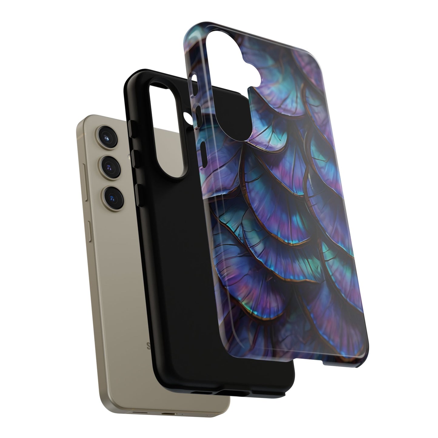 Abstract Macro Shot of Iridescent Butterfly Fish Scales Phone Case Design
