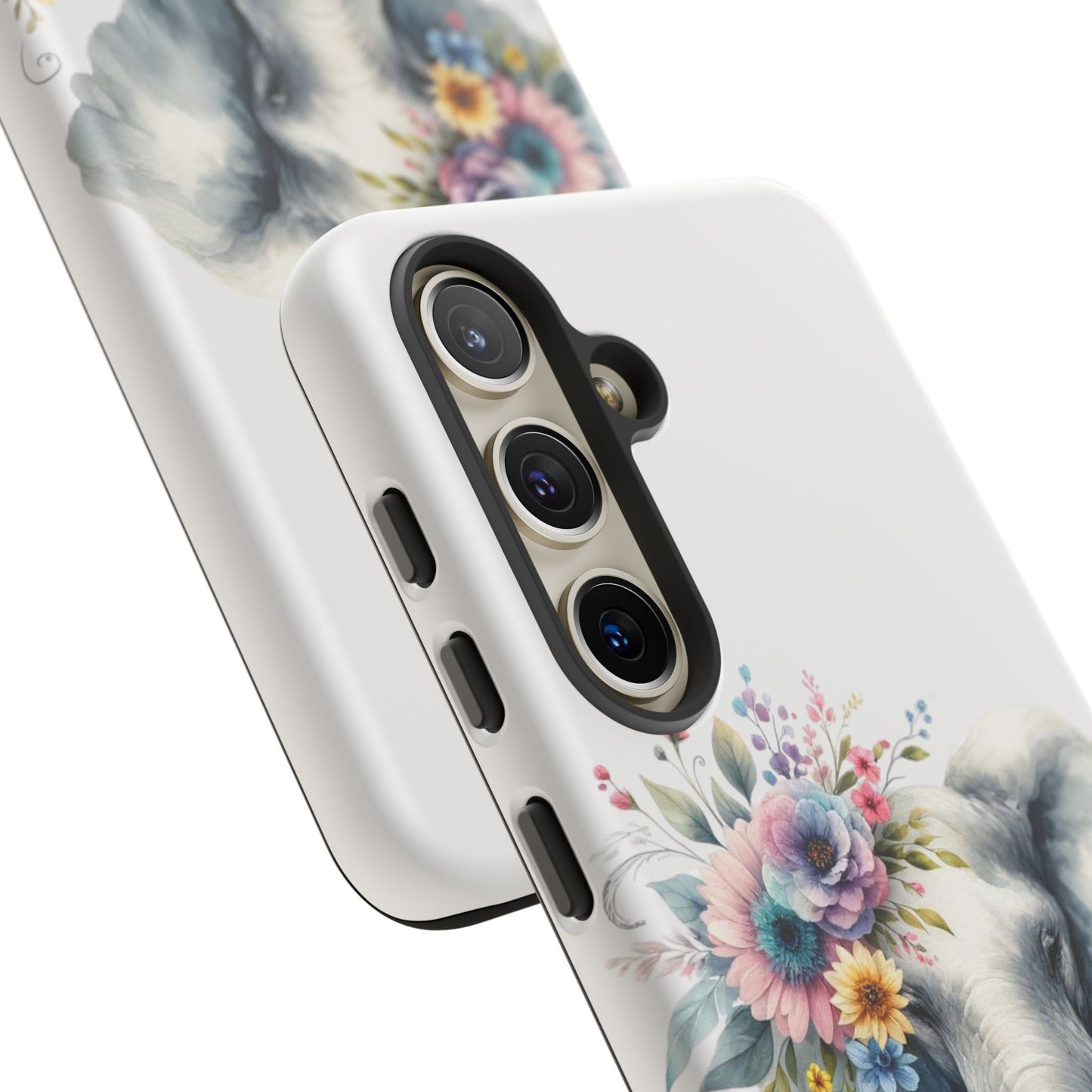 Floral Elephant Mobile Cover – Elegant Watercolor Art