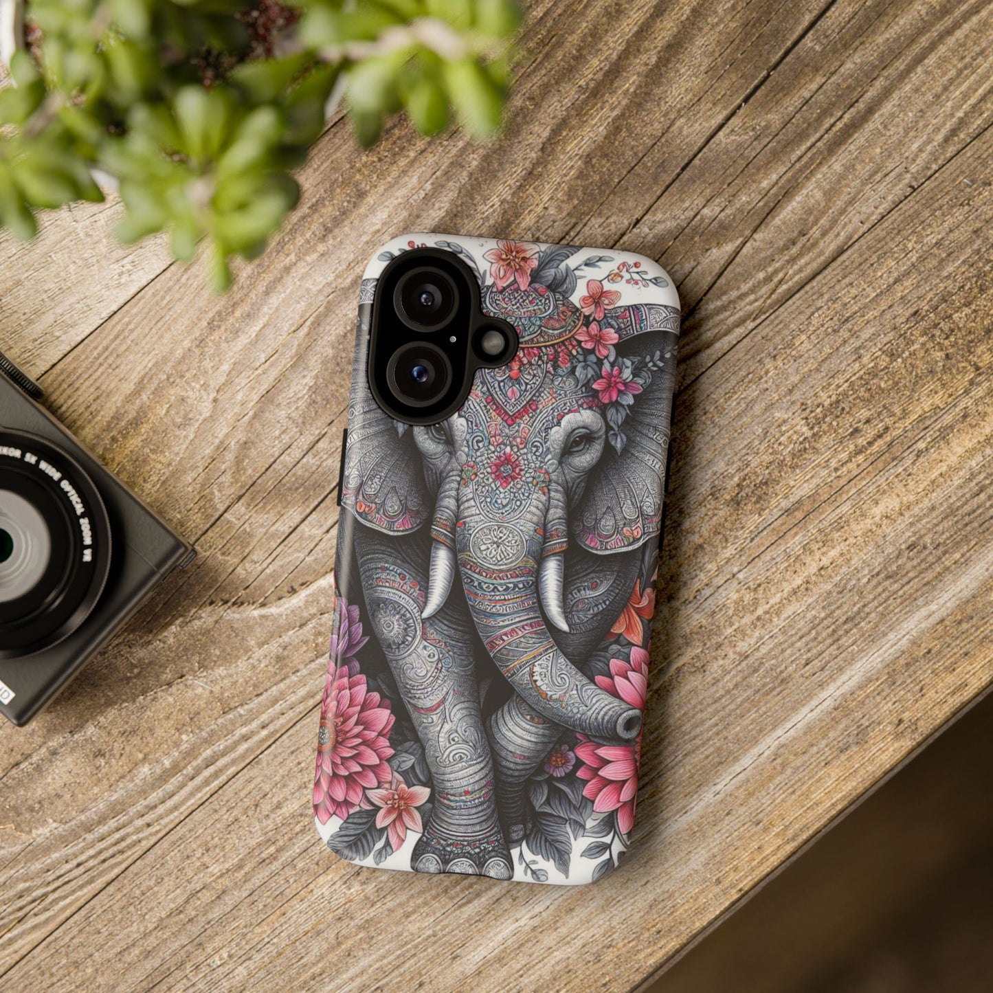Bohemian Floral Elephant Mobile Cover – Intricate Mandala Art