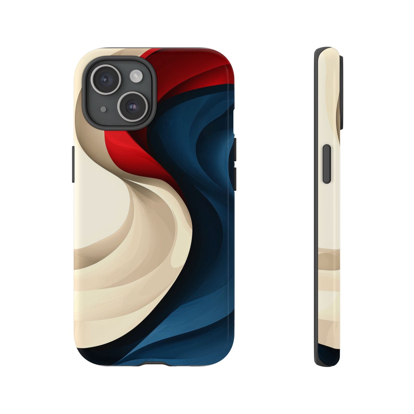 Crimson Current – Flowing Abstract Wave Phone Case for iPhone, Samsung & Pixel