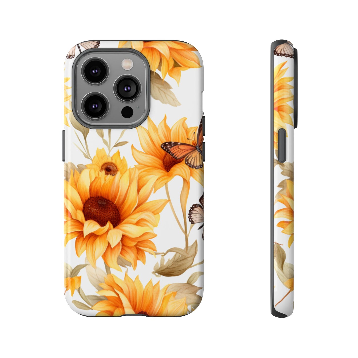 Sunflower & Butterfly Aesthetic Mobile Case – Bright & Nature-Inspired