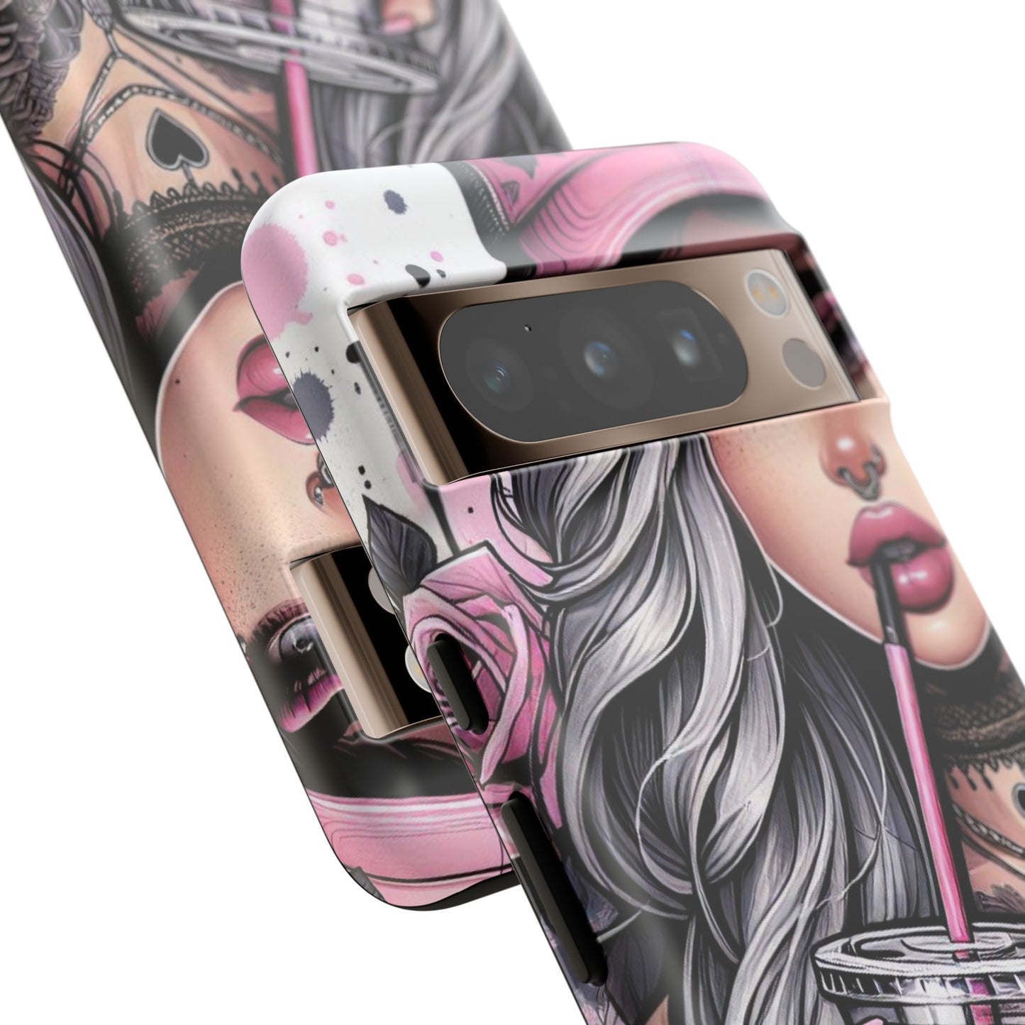 Pink Aesthetic Rebel – Iced Coffee & Inked Beauty Mobile Cover