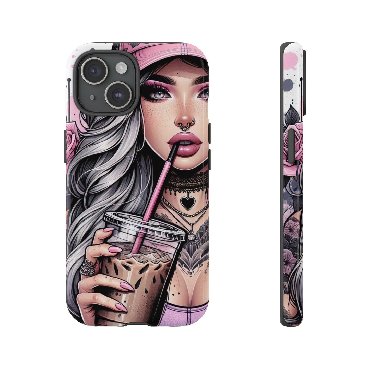 Pink Aesthetic Rebel – Iced Coffee & Inked Beauty Mobile Cover