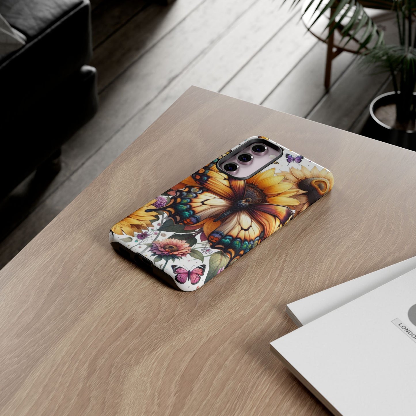 Golden Wings – Sunflower & Butterfly Wonderland Mobile Cover
