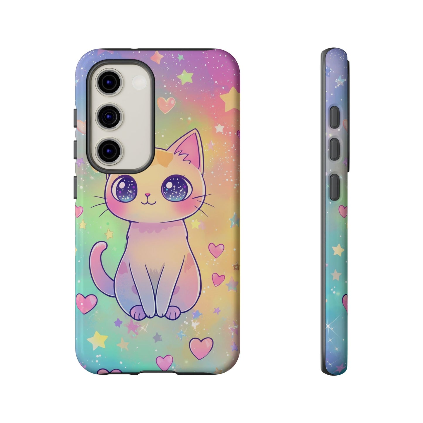 Rainbow Galaxy Cat Phone Case β Cute Anime Aesthetic for iPhone, Google Pixel & Samsung