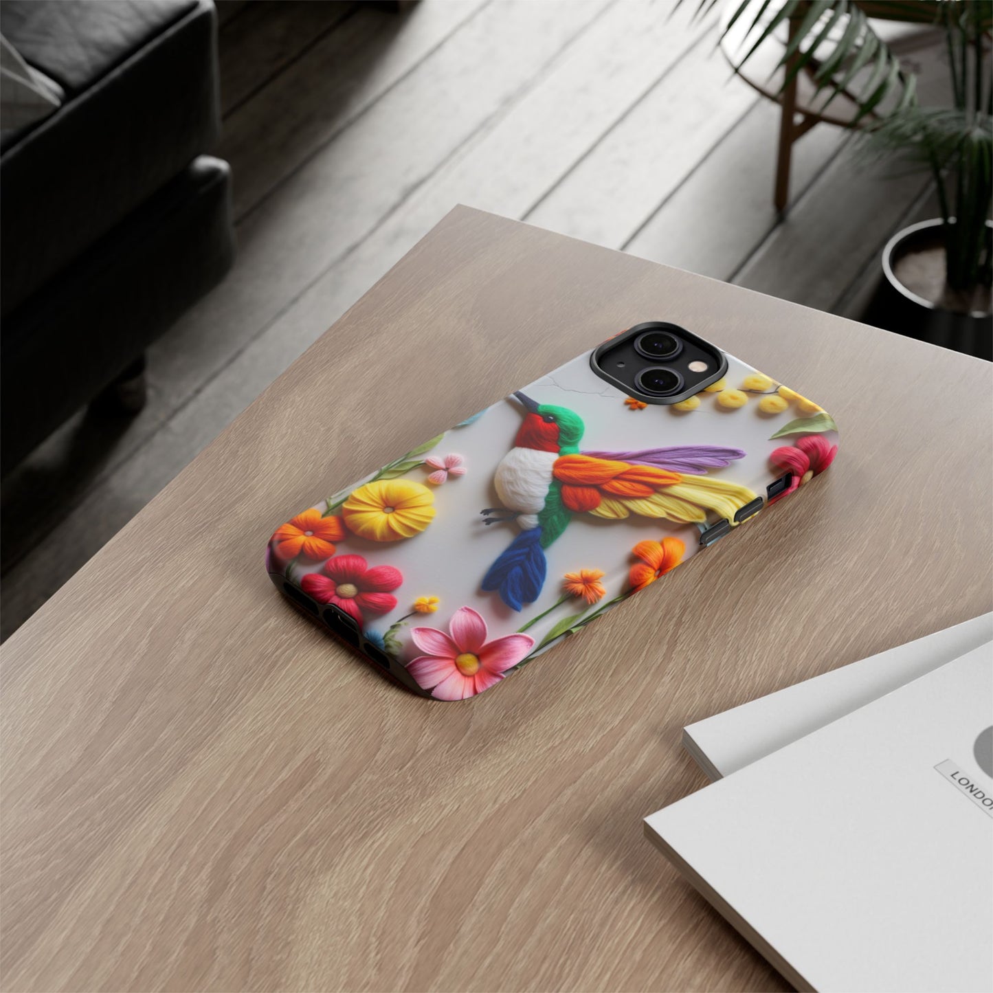 Elegant Hummingbird with Floral Mosaic Design | Nature's Artistic Vibes | iPhone 16 Pro