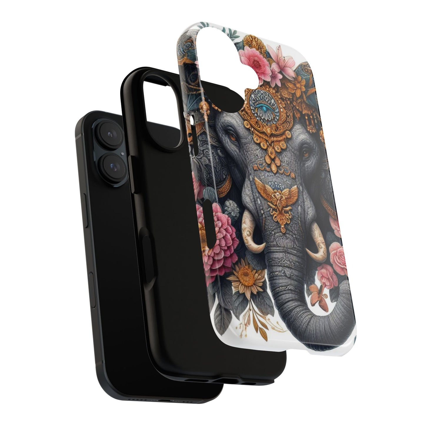 Golden Royal Elephant Mobile Cover – Luxurious Ornate Art