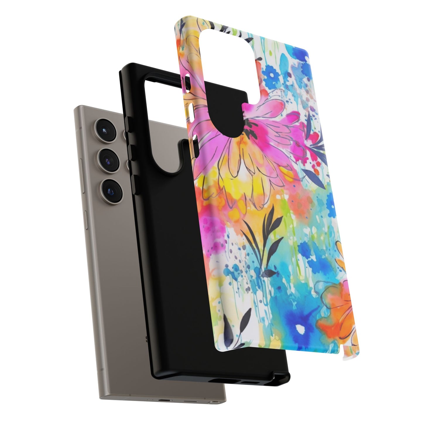 Abstract Watercolor Bloom Phone Case – Expressive & Vibrant