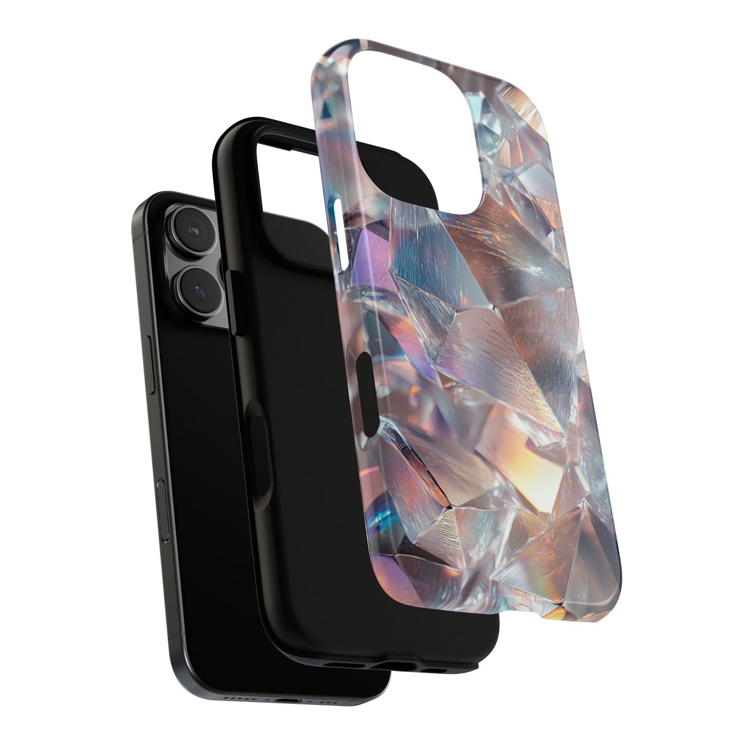 Iridescent Crystal Matching Couple Phone Case – Shimmer & Shine for iPhone, Samsung & Google Pixel