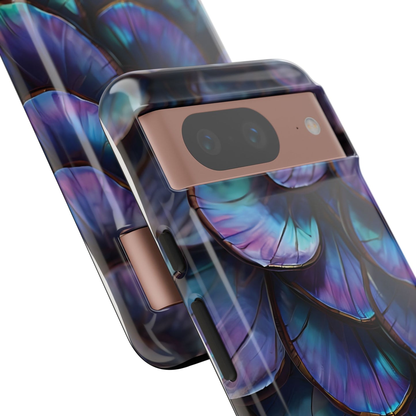 Abstract Macro Shot of Iridescent Butterfly Fish Scales Phone Case Design