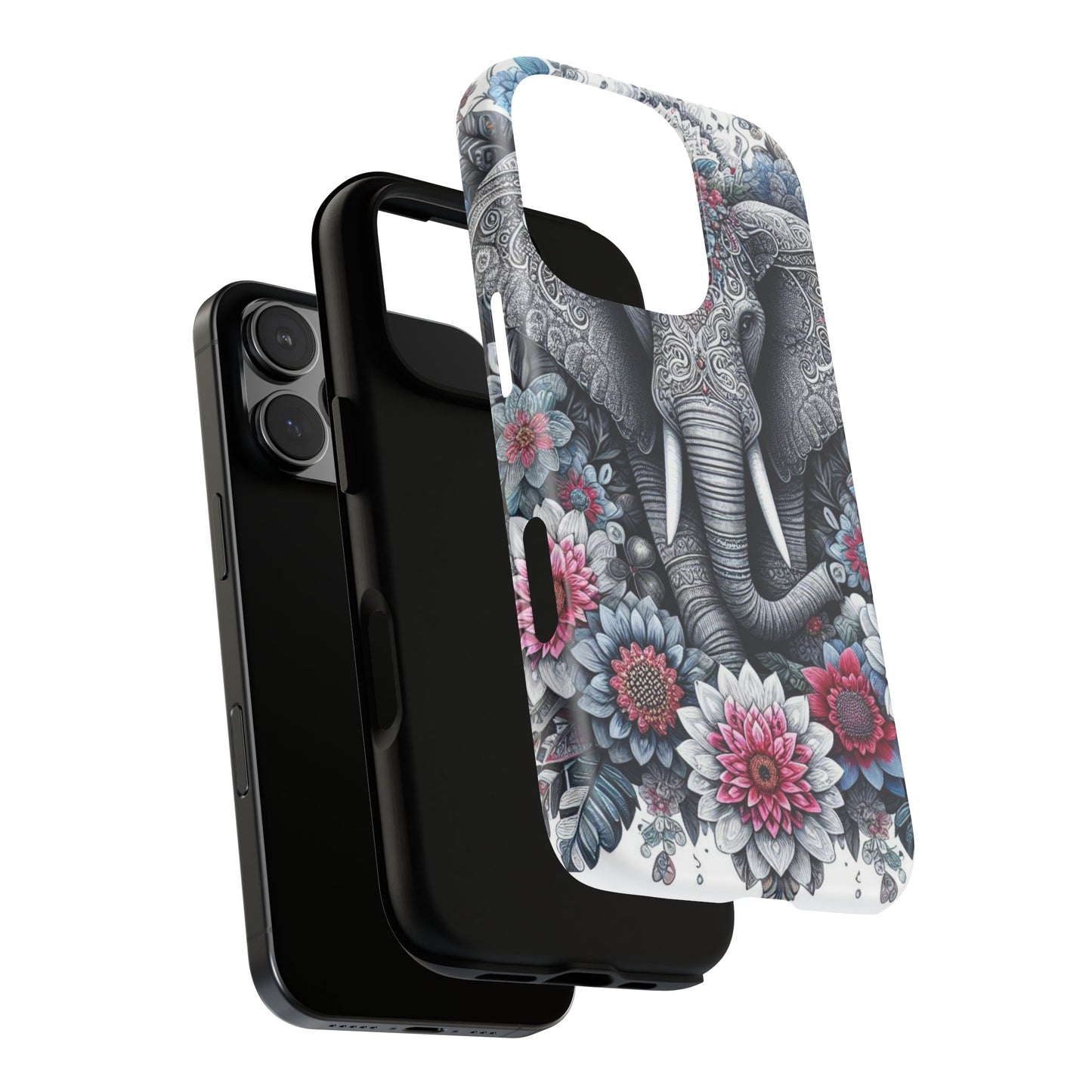 Regal Mandala Elephant Mobile Cover – Ornate Floral Art