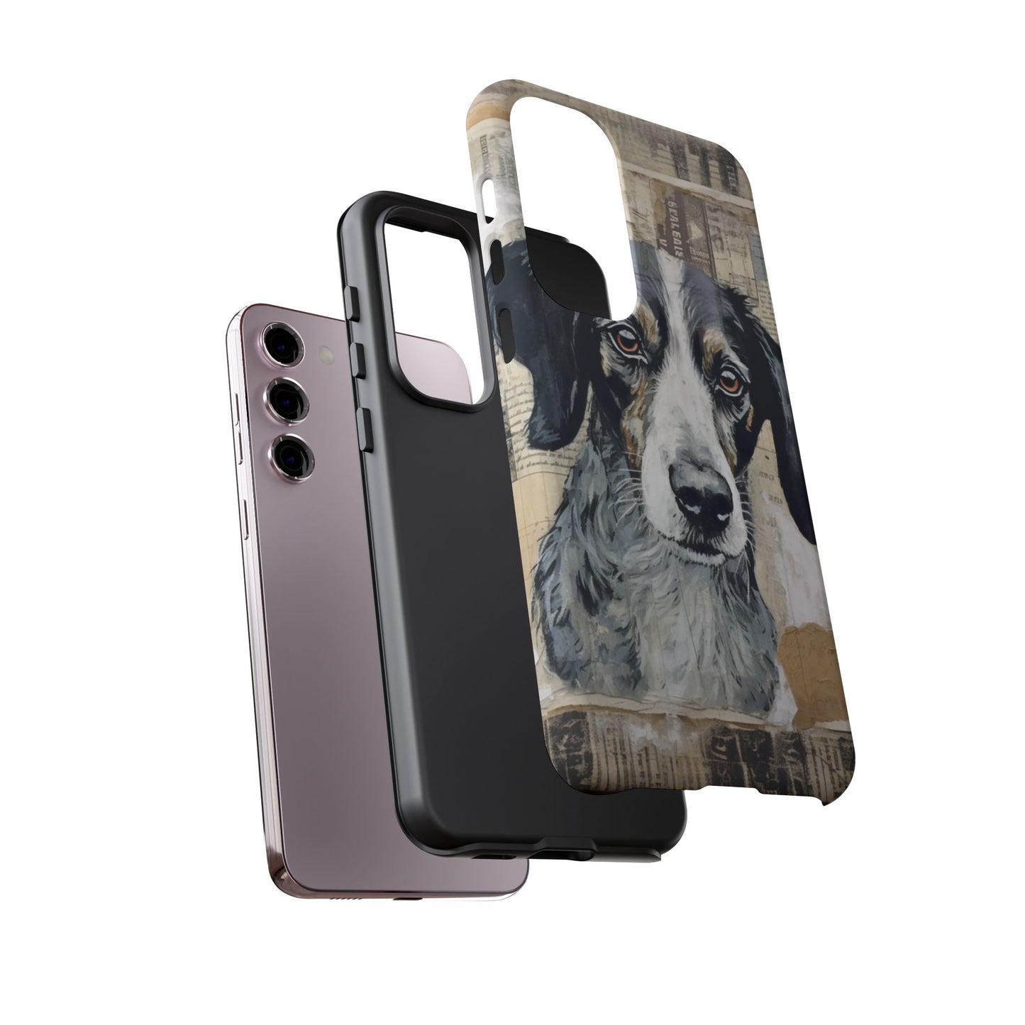Personalized Rustic Dog Portrait – Vintage Collage Art Style