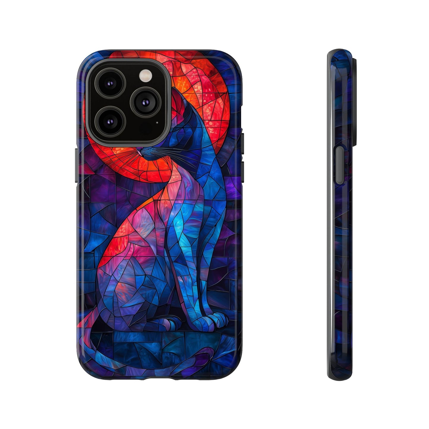 Mystic Paws – Stained Glass Cat Phone Case for iPhone, Samsung & Pixel