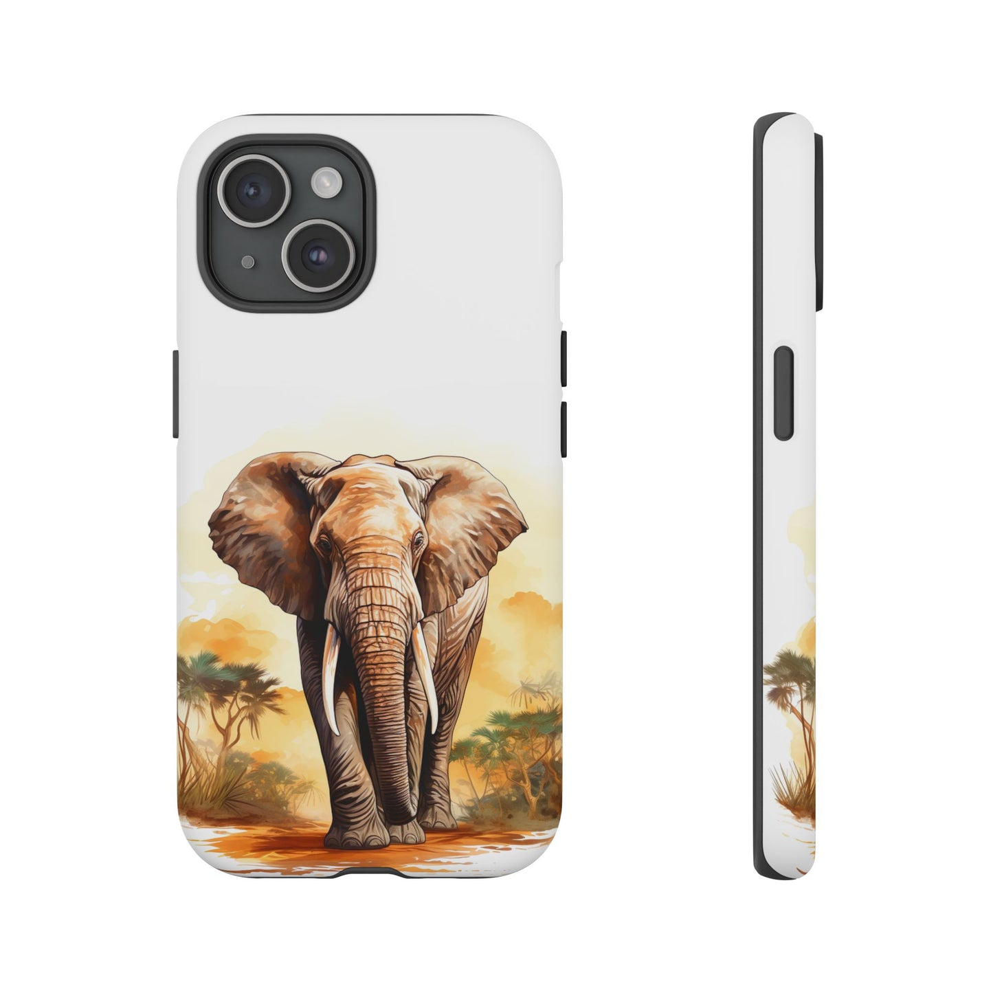 Safari Elephant Watercolor Mobile Cover – Majestic Wildlife Art