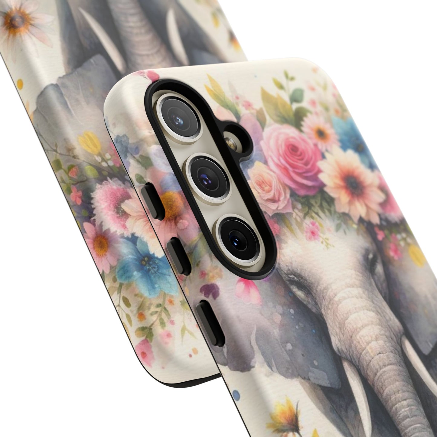 Watercolor Floral Elephant Mobile Cover – Dreamy Artistic Design