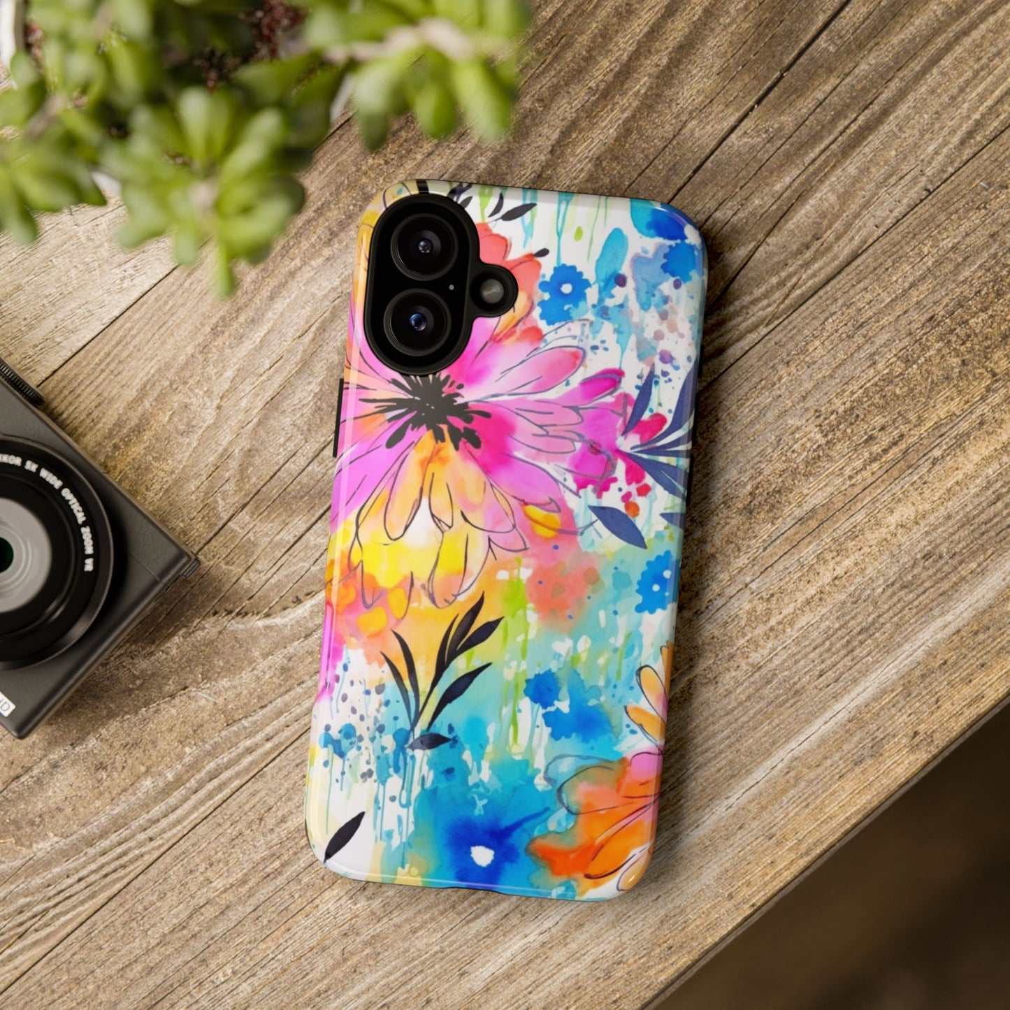 Abstract Watercolor Bloom Phone Case – Expressive & Vibrant