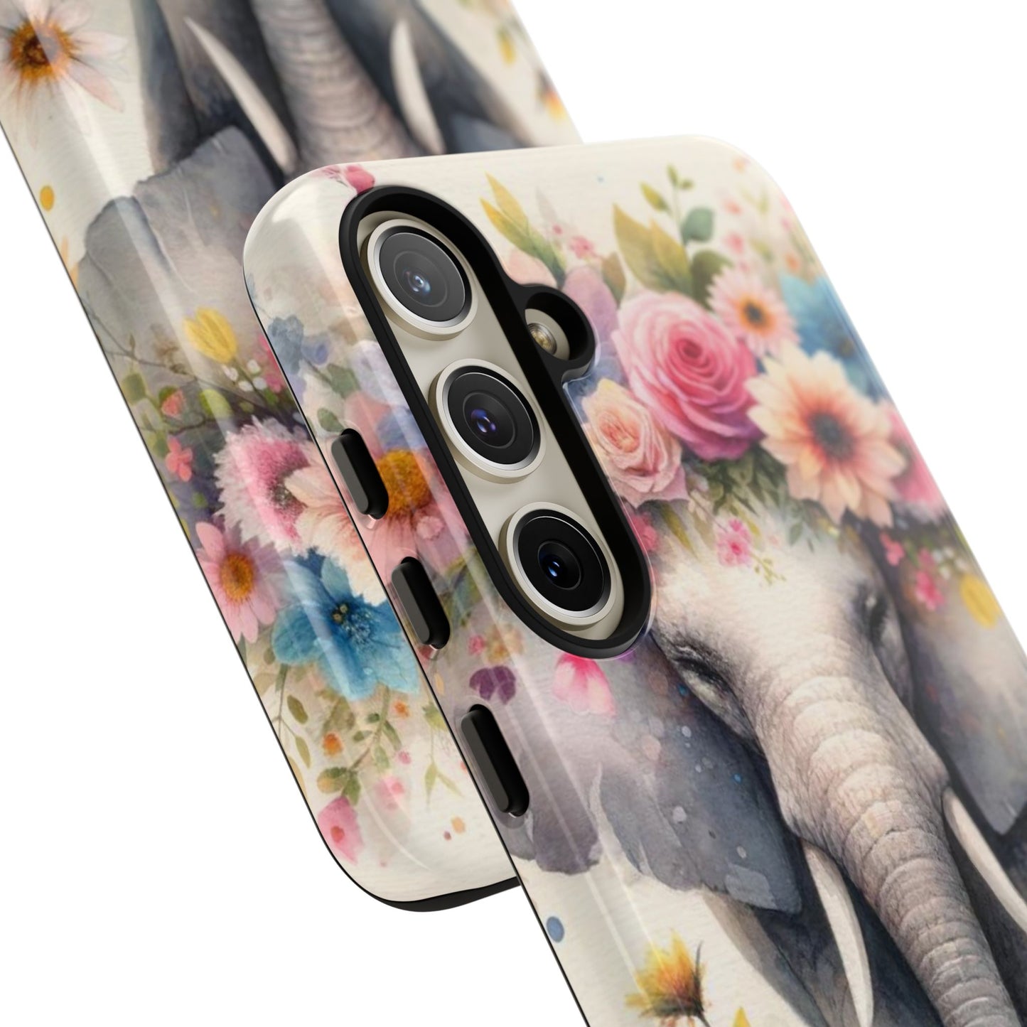 Watercolor Floral Elephant Mobile Cover – Dreamy Artistic Design