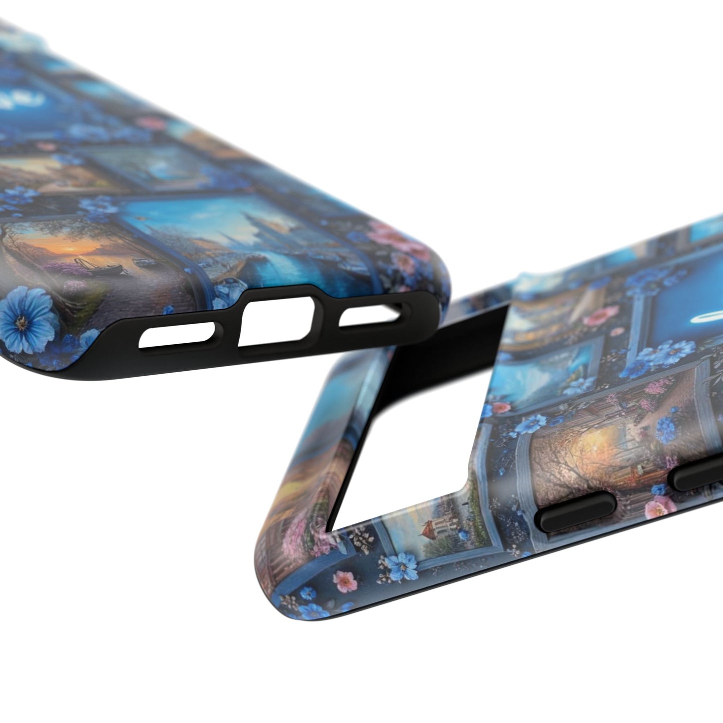 Blue Floral Love Frame Phone Case