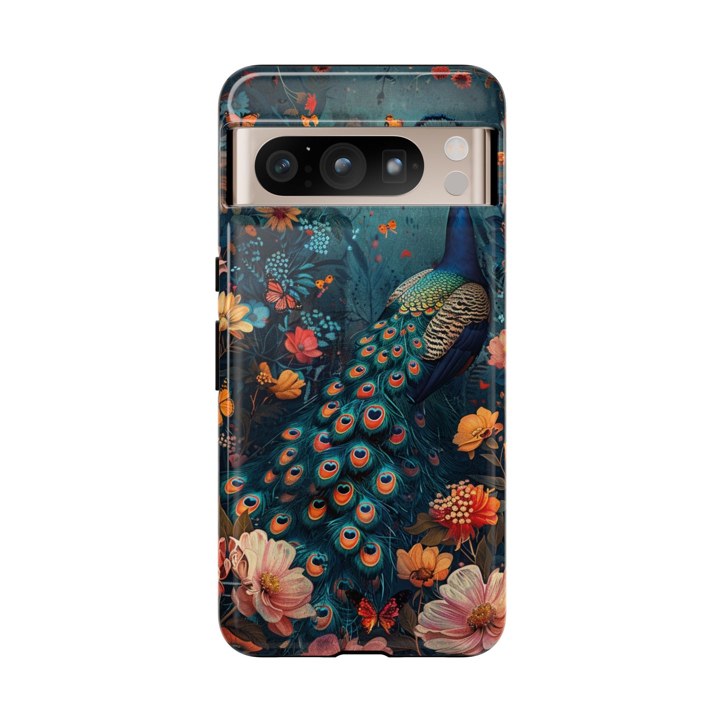 Floral Peacock Birds Phone Case – Cute & Protective Cover for iPhone, Samsung & Google Pixel