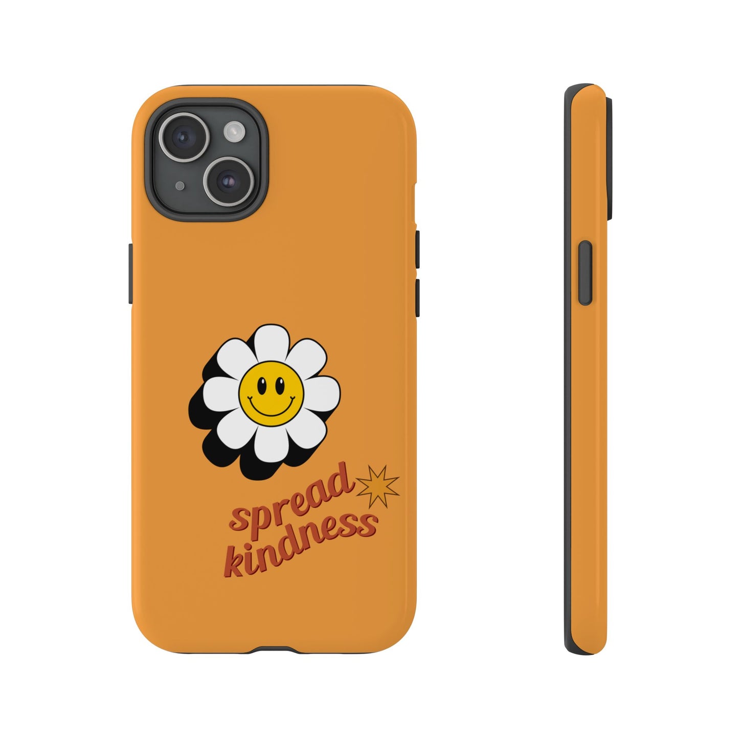 Retro White Flower "Spread Kindness" Phone Case – Vintage Aesthetic for iPhone, Samsung & Google Pixel