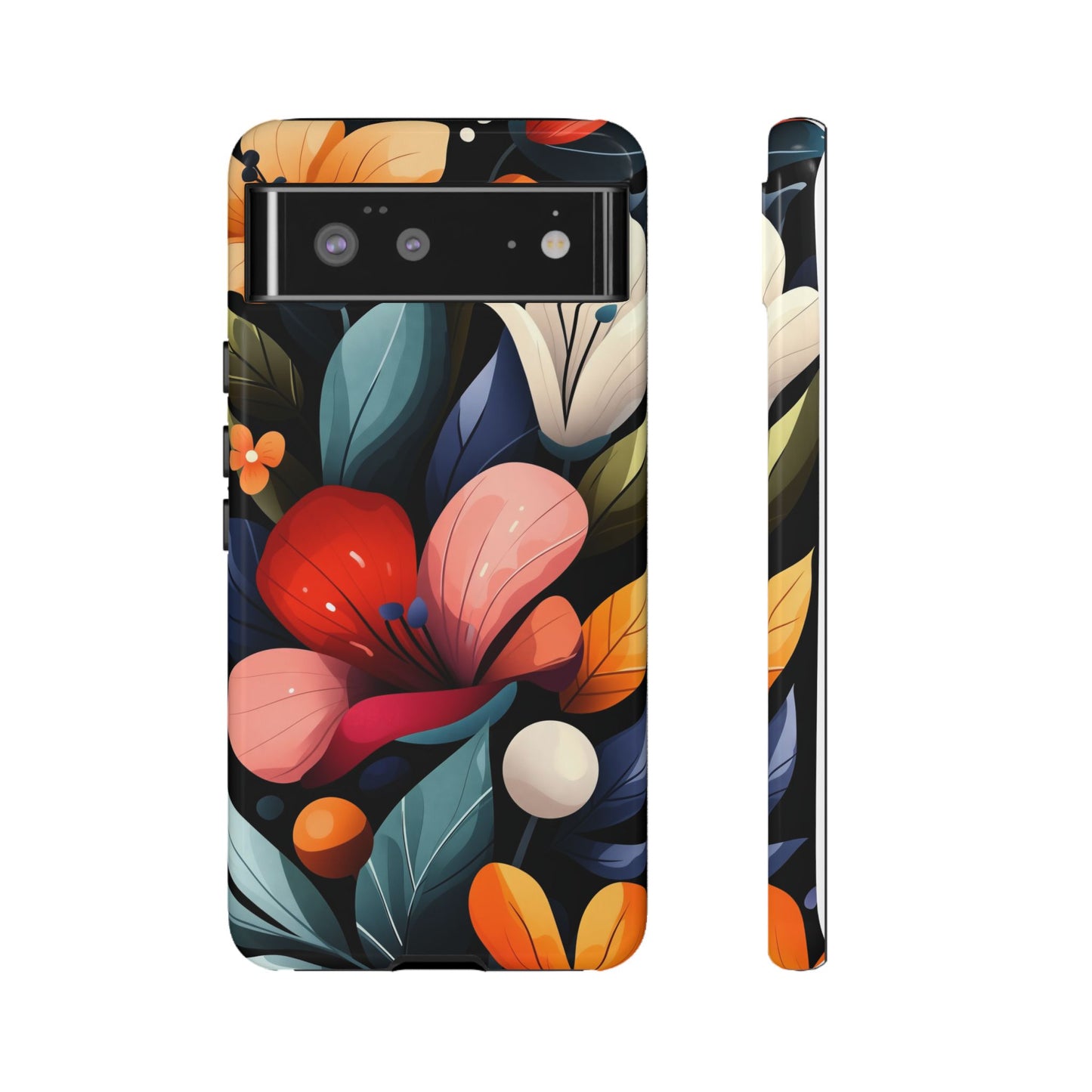 Midnight Bloom Floral Phone Case | Bold Botanical Art for iPhone, Pixel & Samsung