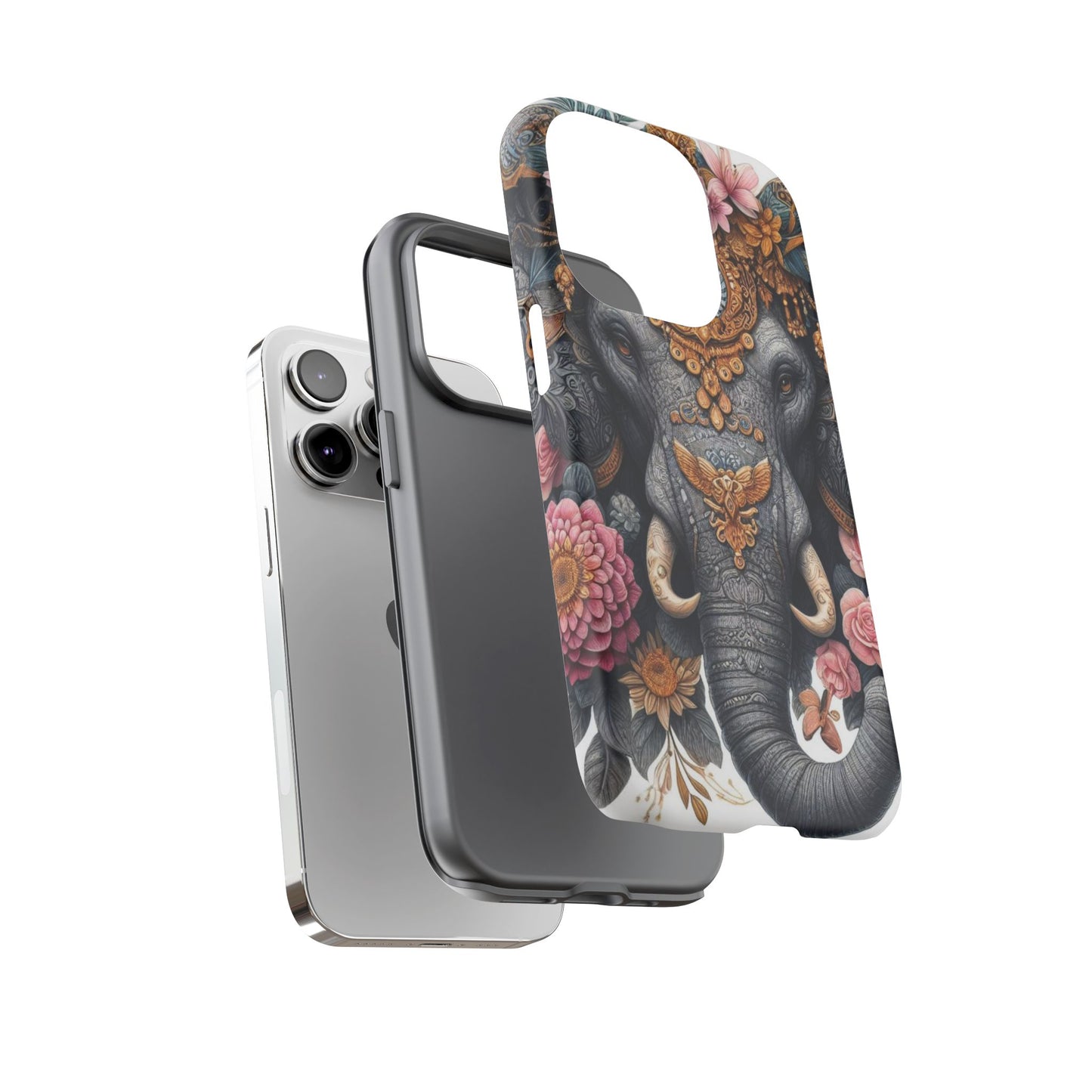 Golden Royal Elephant Mobile Cover – Luxurious Ornate Art