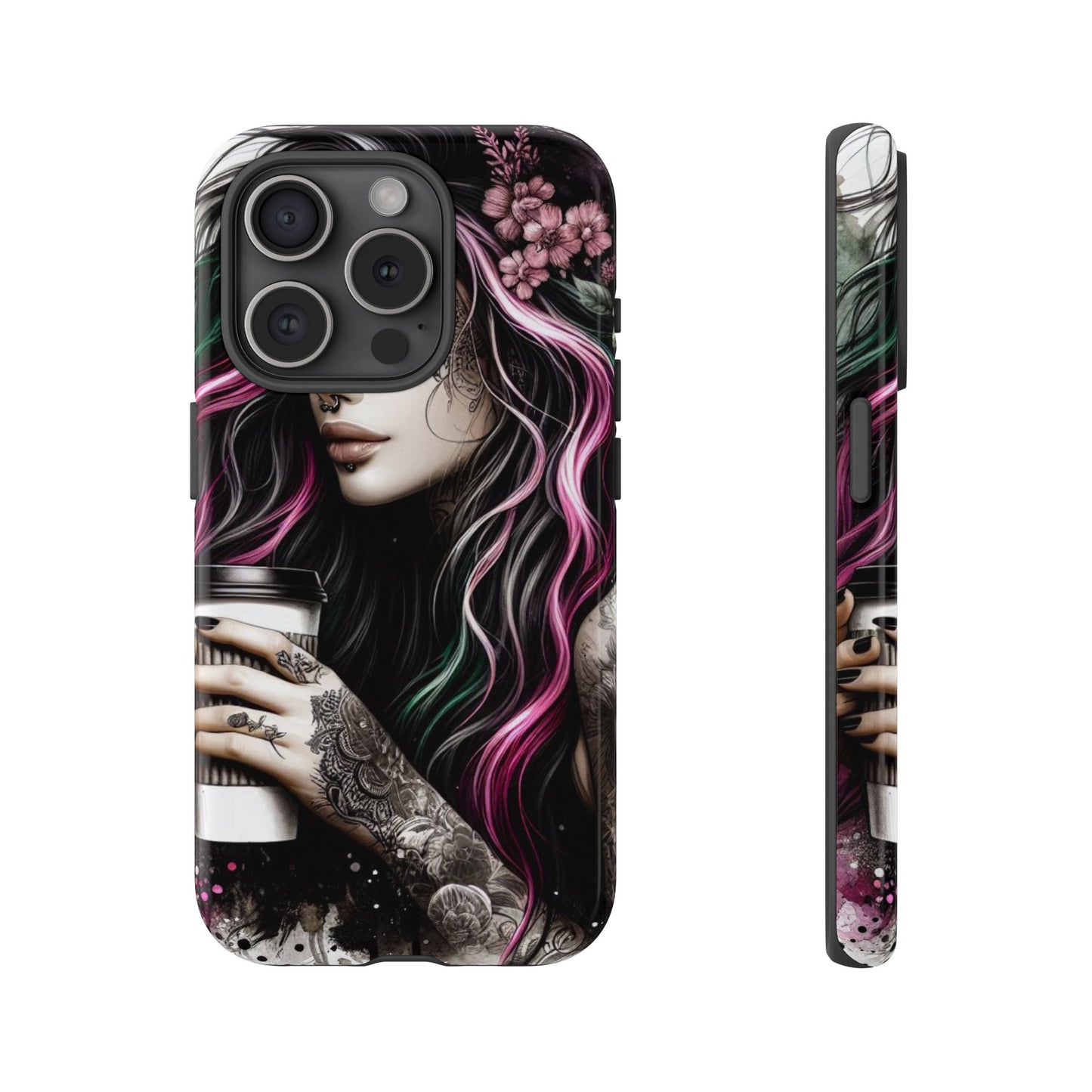 Tattooed Serenity – Gothic Coffee Lover Mobile Cover